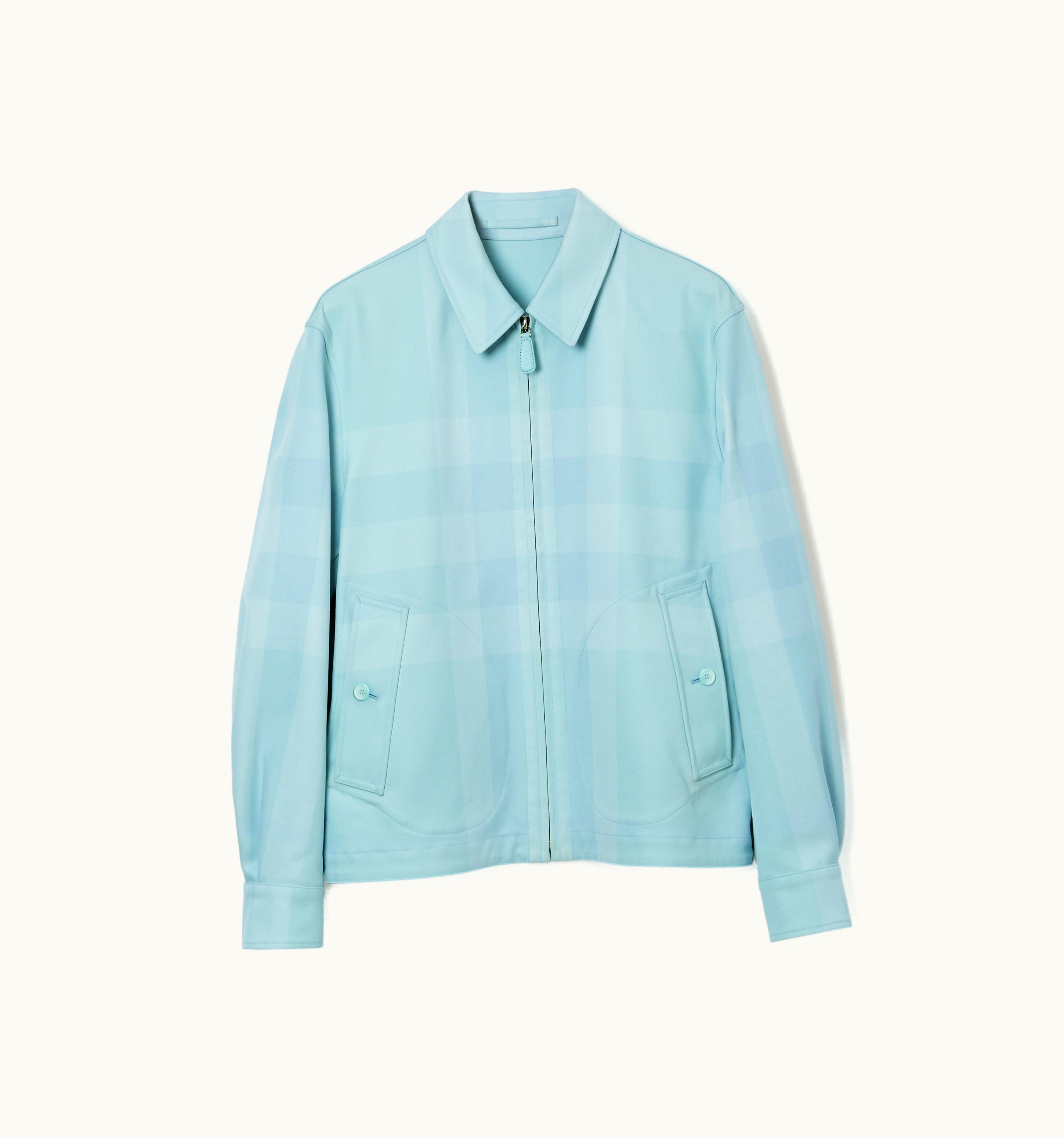 Burberry Burberry Reversible Check Cotton Harrington Jacket In Duck Egg Blue - Men UZ0139407