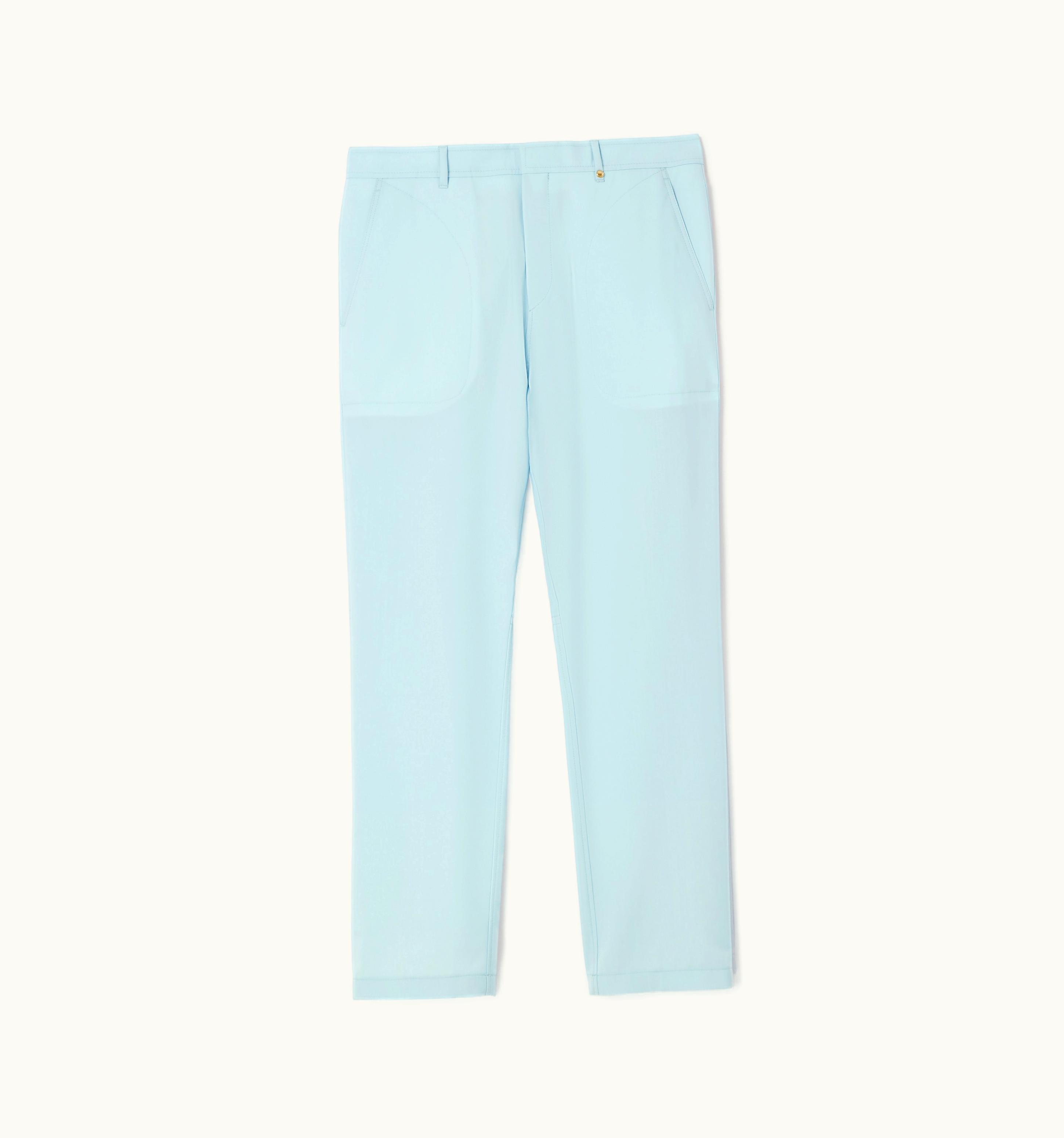 Burberry Burberry Monogram Motif Wool Tailored Trousers In Duck Egg Blue - Men