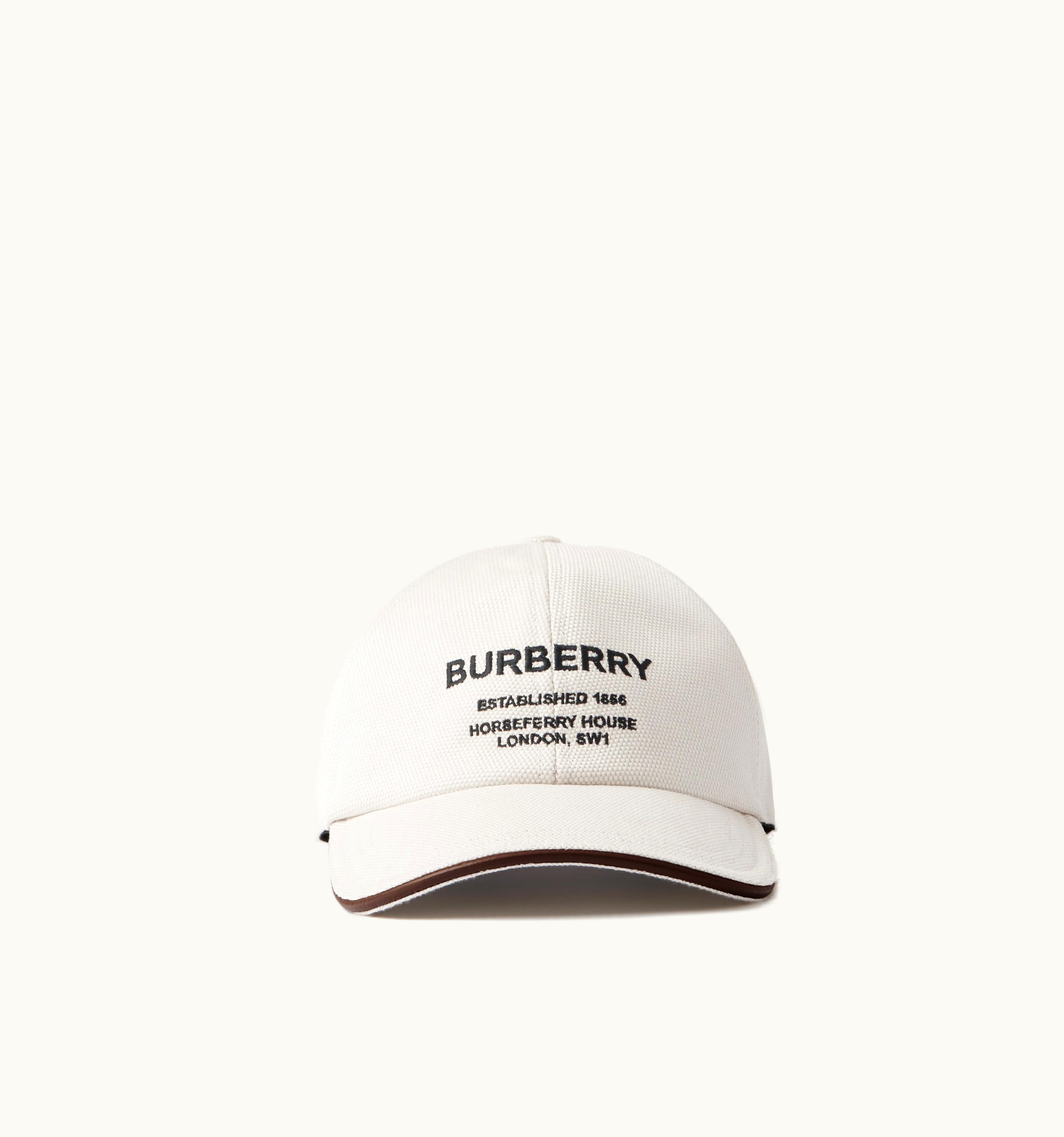 Burberry Burberry Horseferry Motif Cotton Canvas Baseball Cap In Natural UZ0139442