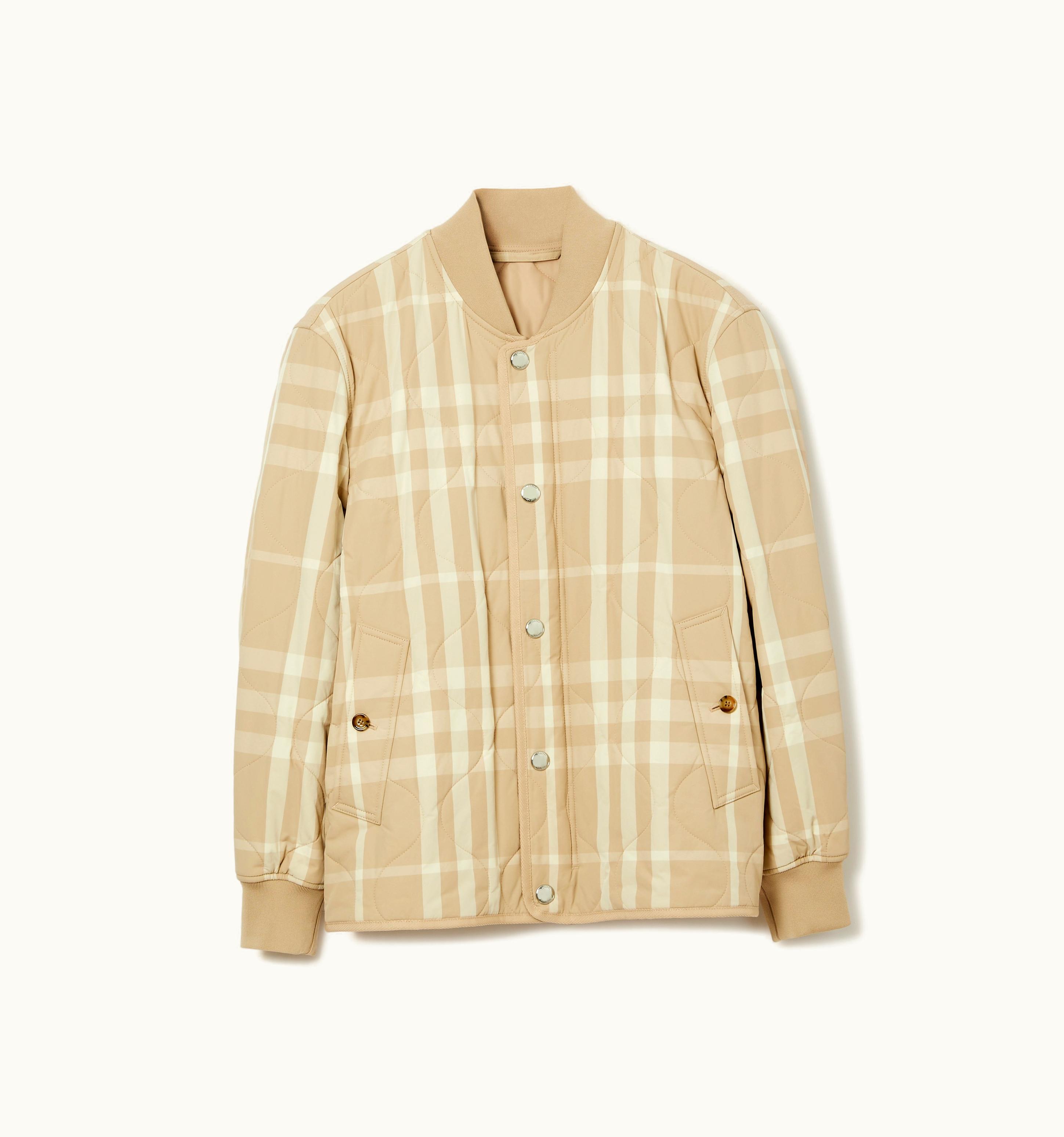 Burberry Burberry Check Quilted Nylon Bomber Jacket In Soft Fawn - Men UZ0139446