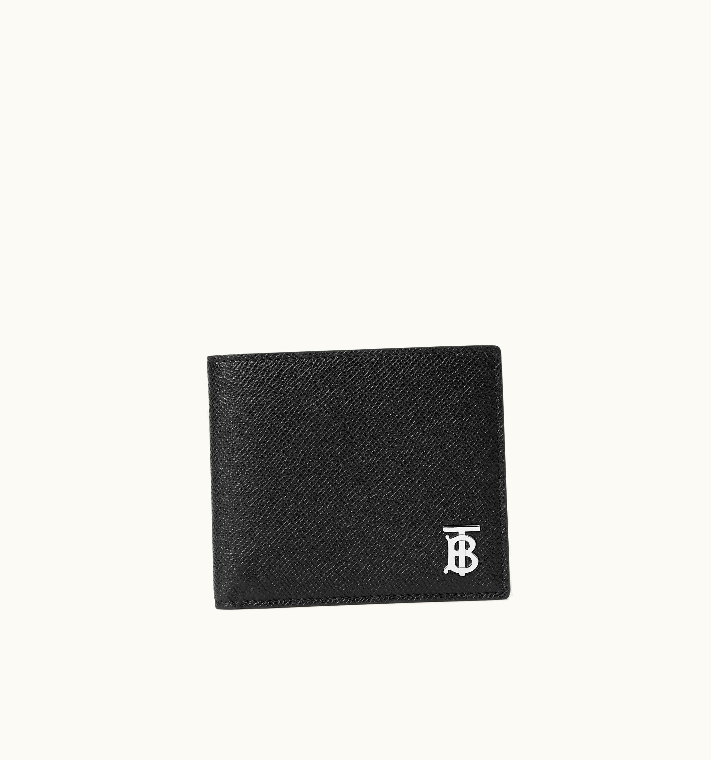 Burberry Burberry Grainy Leather Tb Bifold Wallet In Black - Men UZ0139478