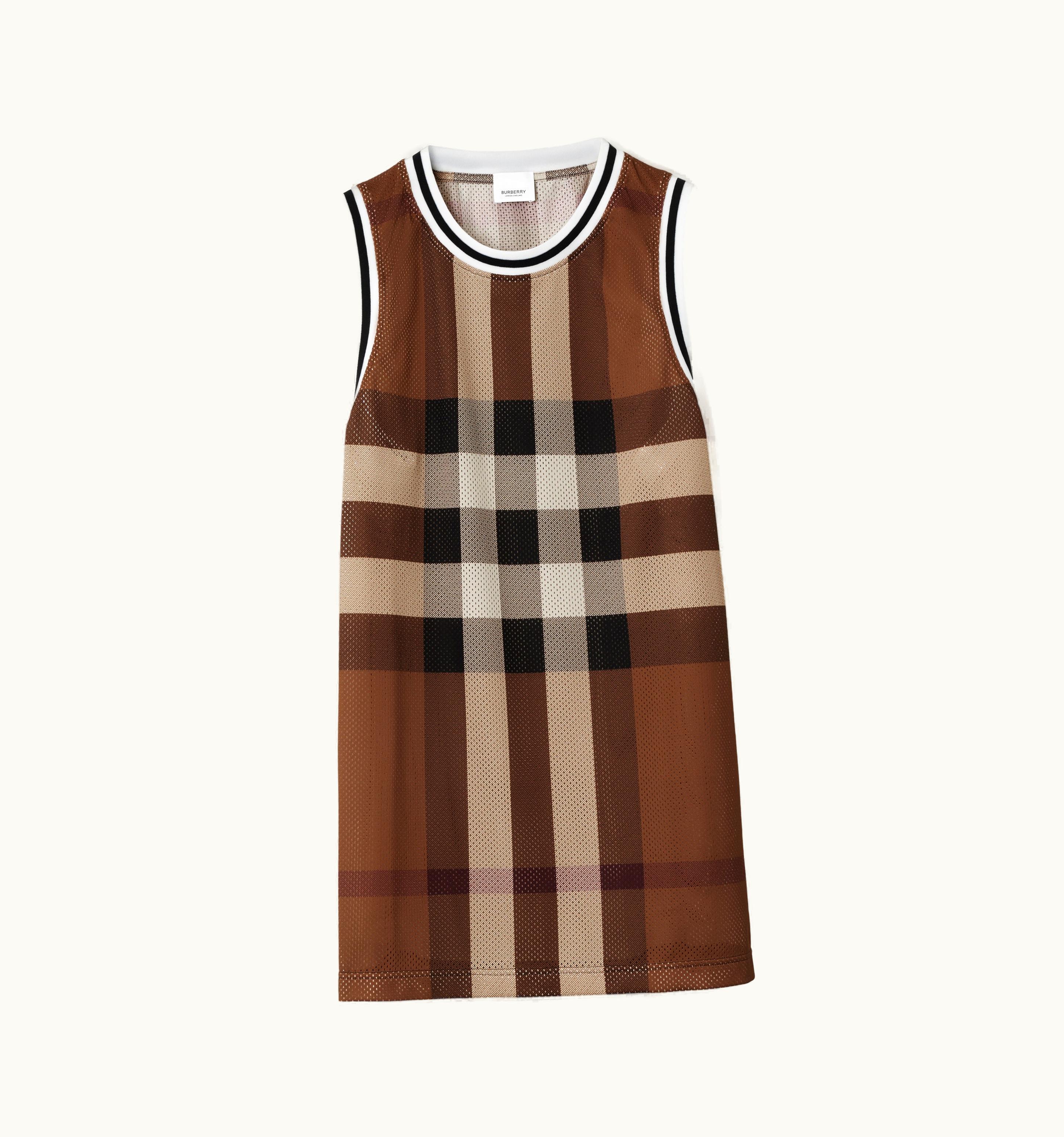Burberry Burberry Check Print Mesh Vest In Dark Birch Brown - Men UZ0139481