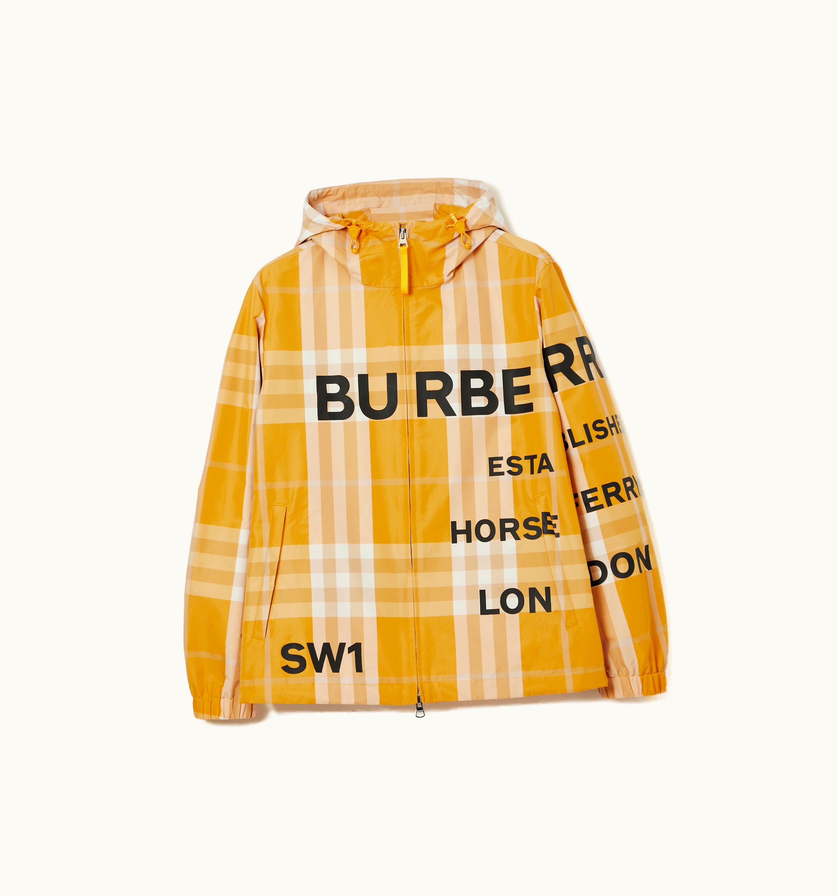 Burberry Burberry Horseferry Print Check Nylon Hooded Jacket In Marigold - Men UZ0139490