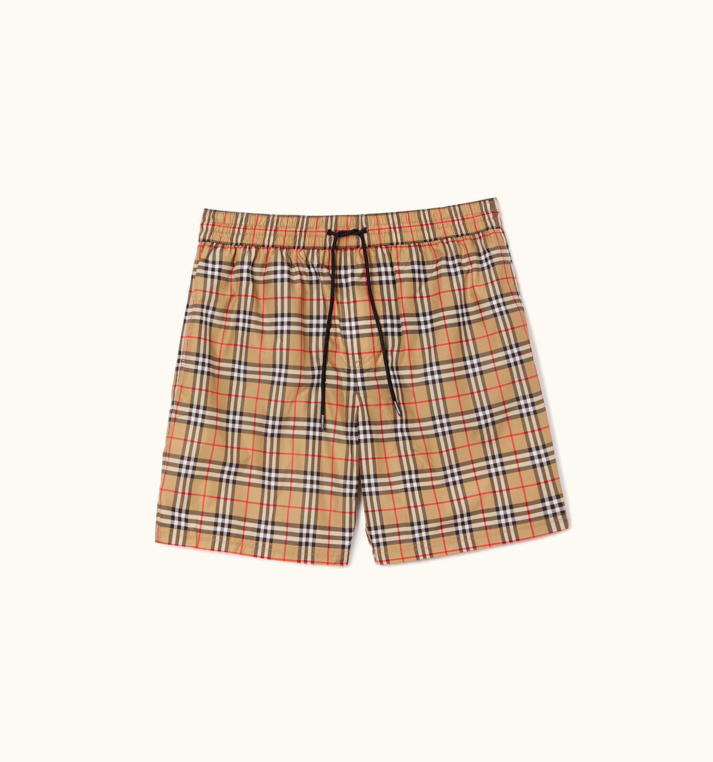 Burberry Burberry Check Drawcord Swim Shorts In Archive Beige - Men UZ0139500