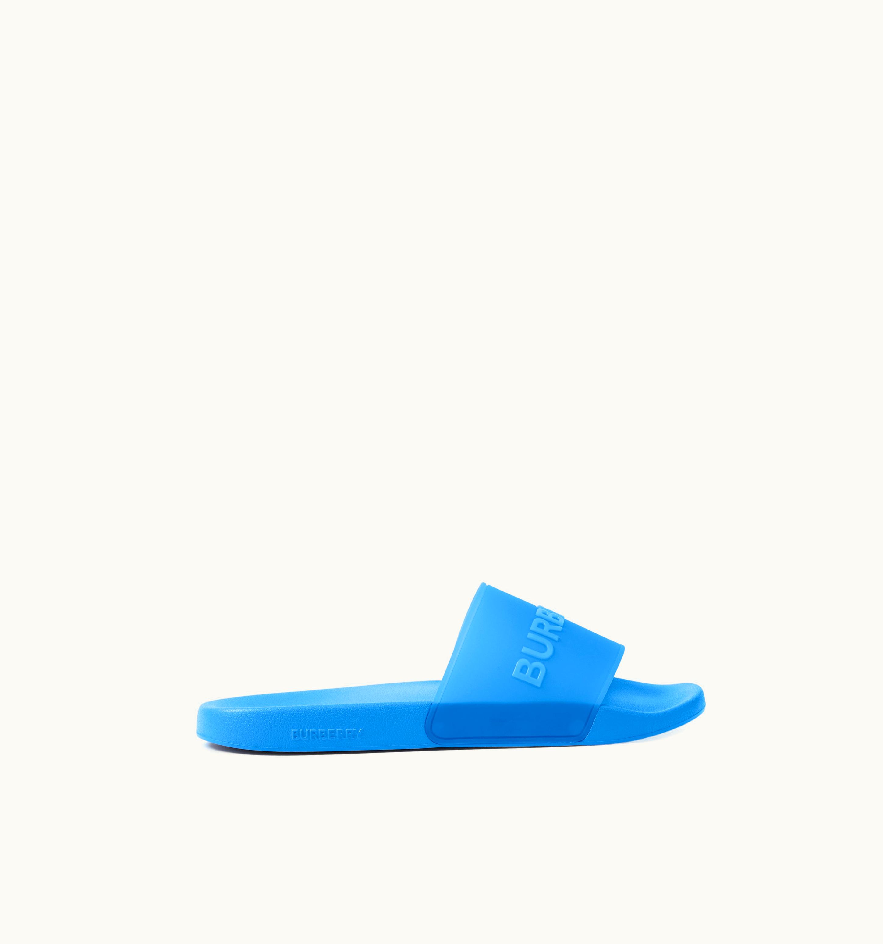 Burberry Burberry Logo Detail Slides In VIvid Blue - Men
