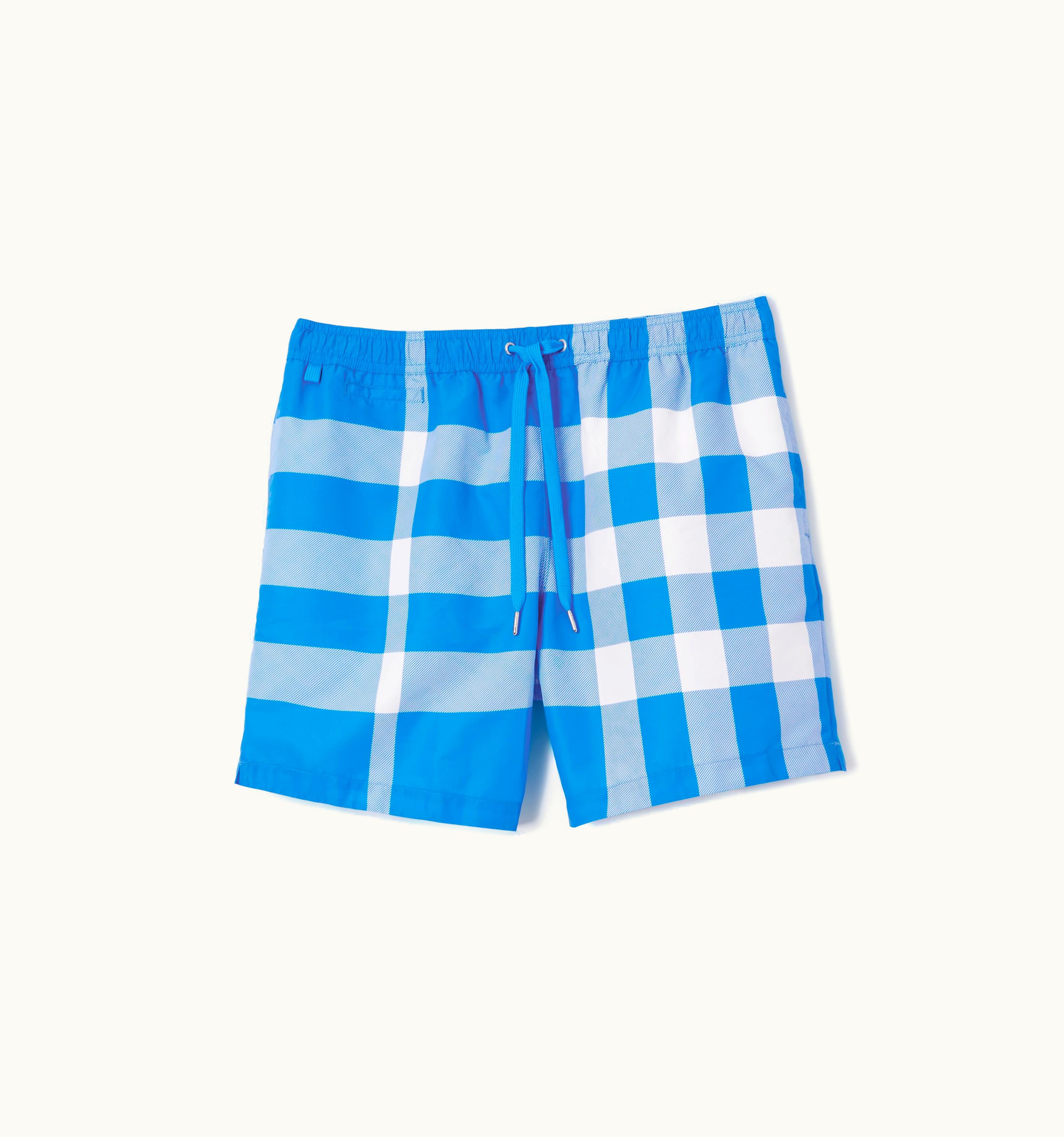 Burberry Burberry Exaggerated Check Drawcord Swim Shorts In VIvid Blue - Men UZ0139528