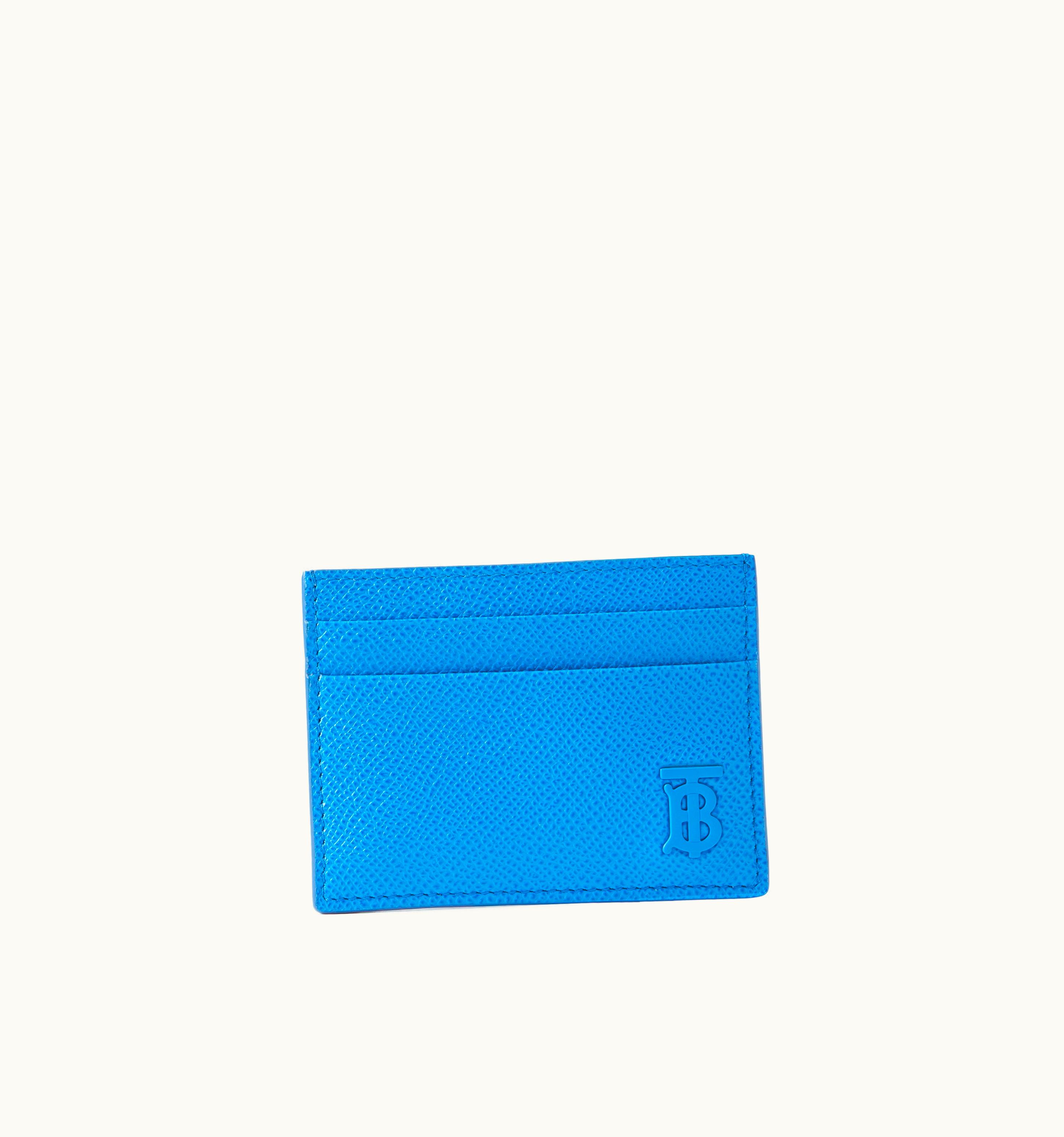Burberry Burberry Grainy Leather Tb Card Case In VIvid Blue - Men