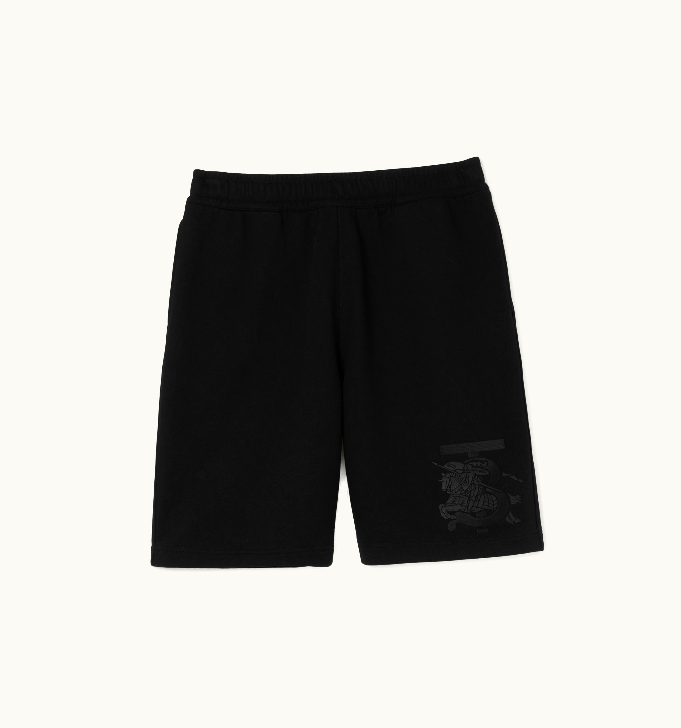 Burberry Burberry Embroidered Monogram Ekd Cotton Shorts In Black - Men UZ0139544
