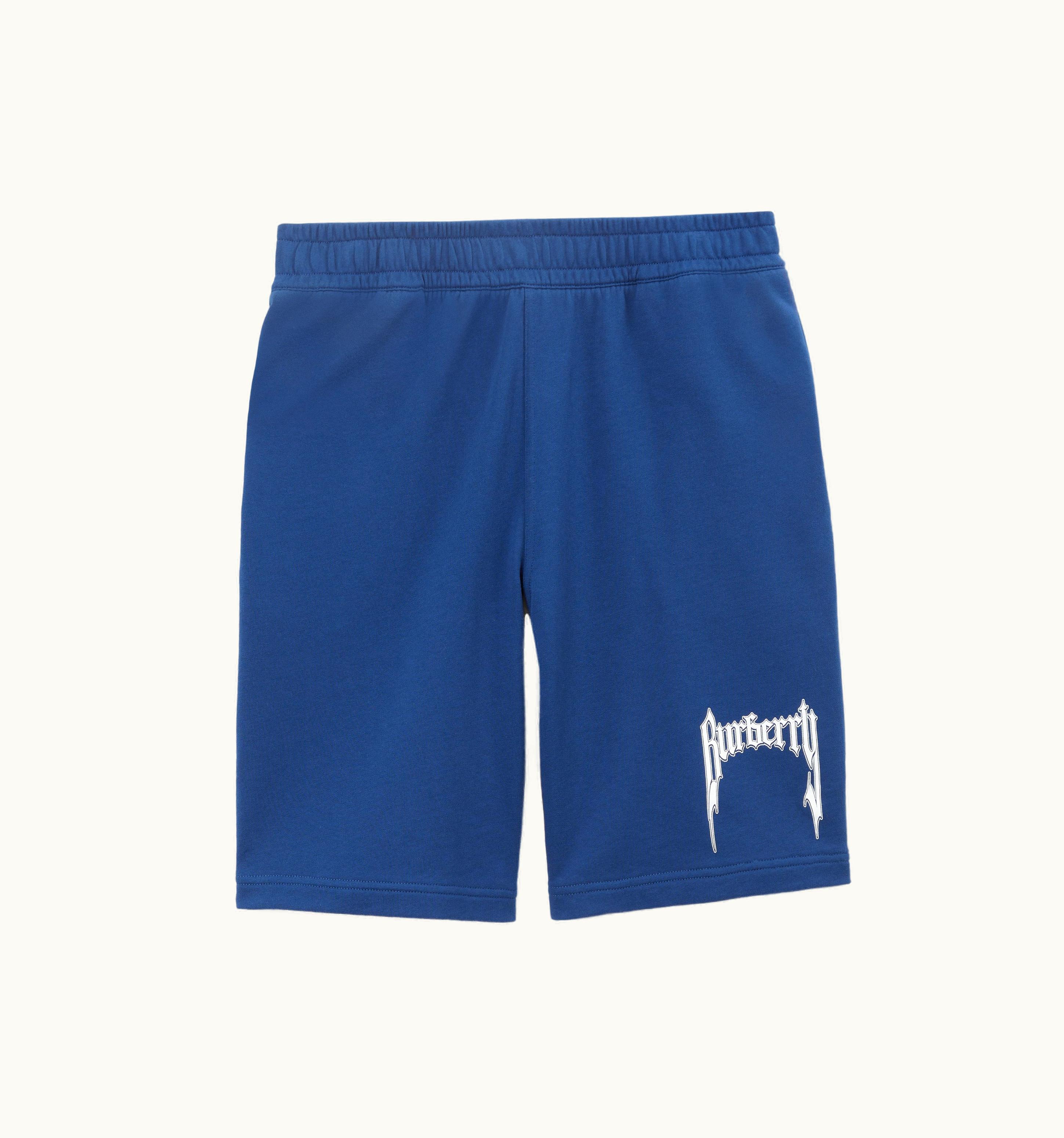 Burberry Burberry Logo Print Cotton Shorts In Blue - Men UZ0139547
