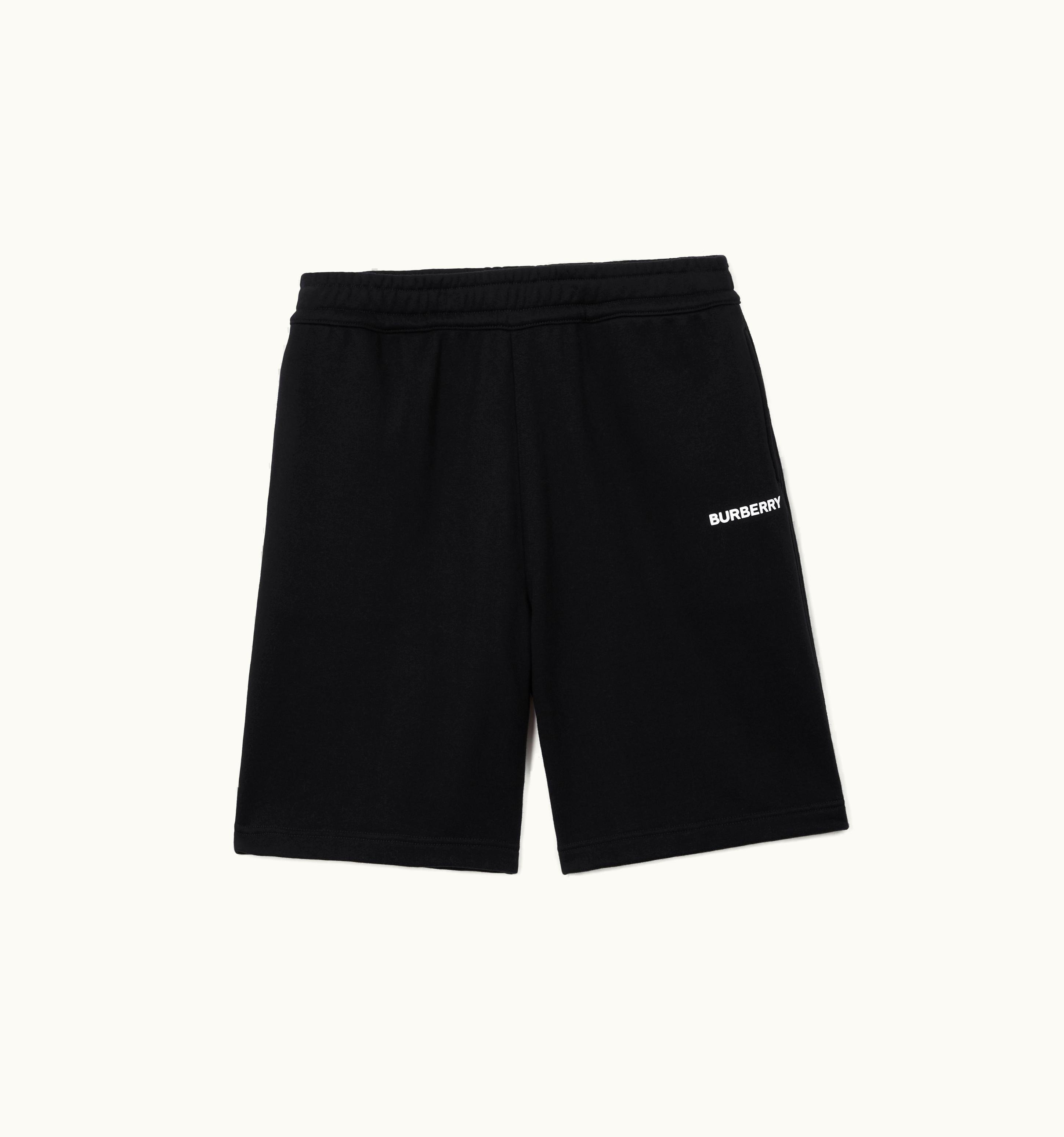 Burberry Burberry Logo Print Cotton Shorts In Black