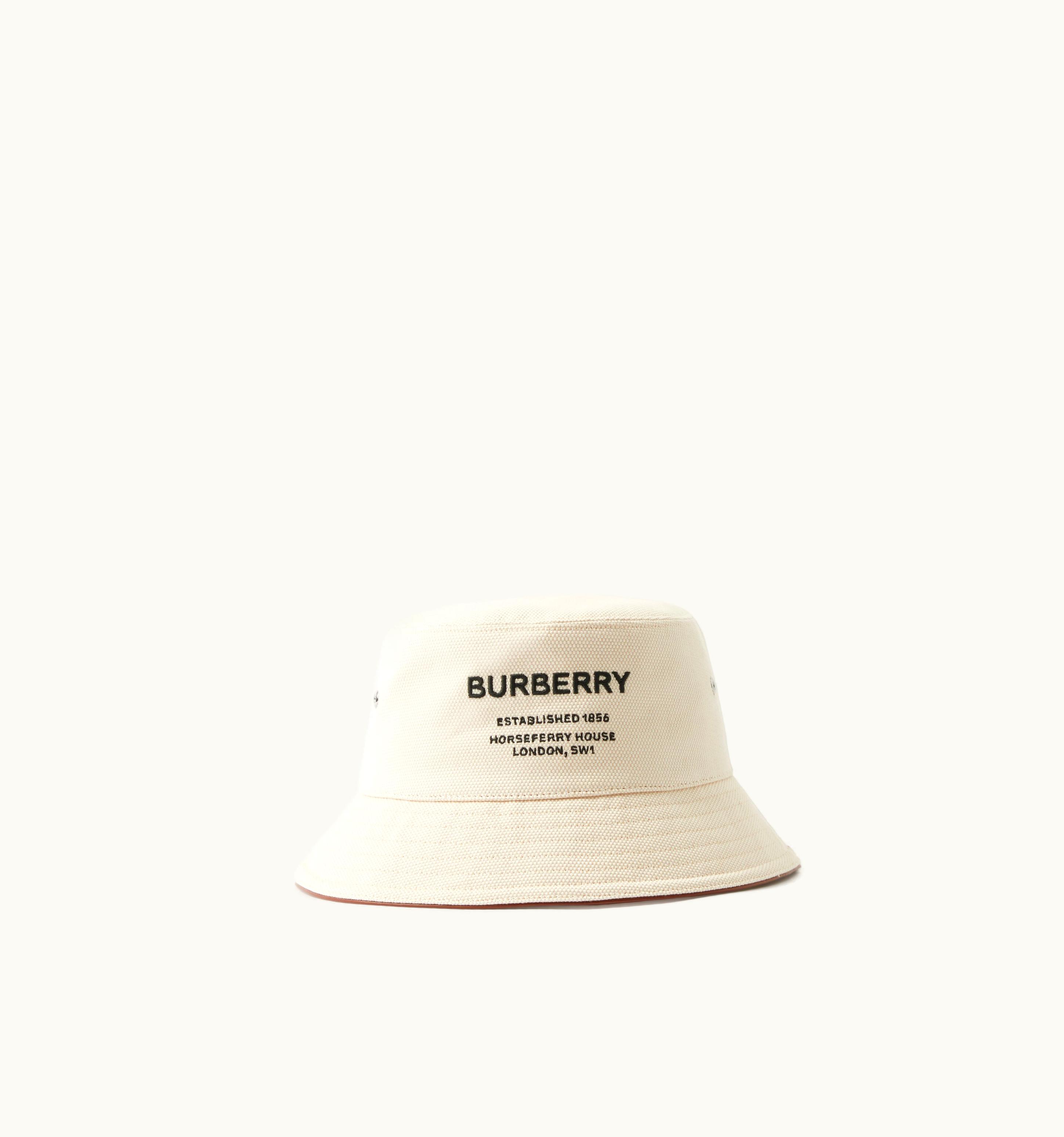 Burberry Burberry Horseferry Motif Cotton Bucket Hat In Natural UZ0139583