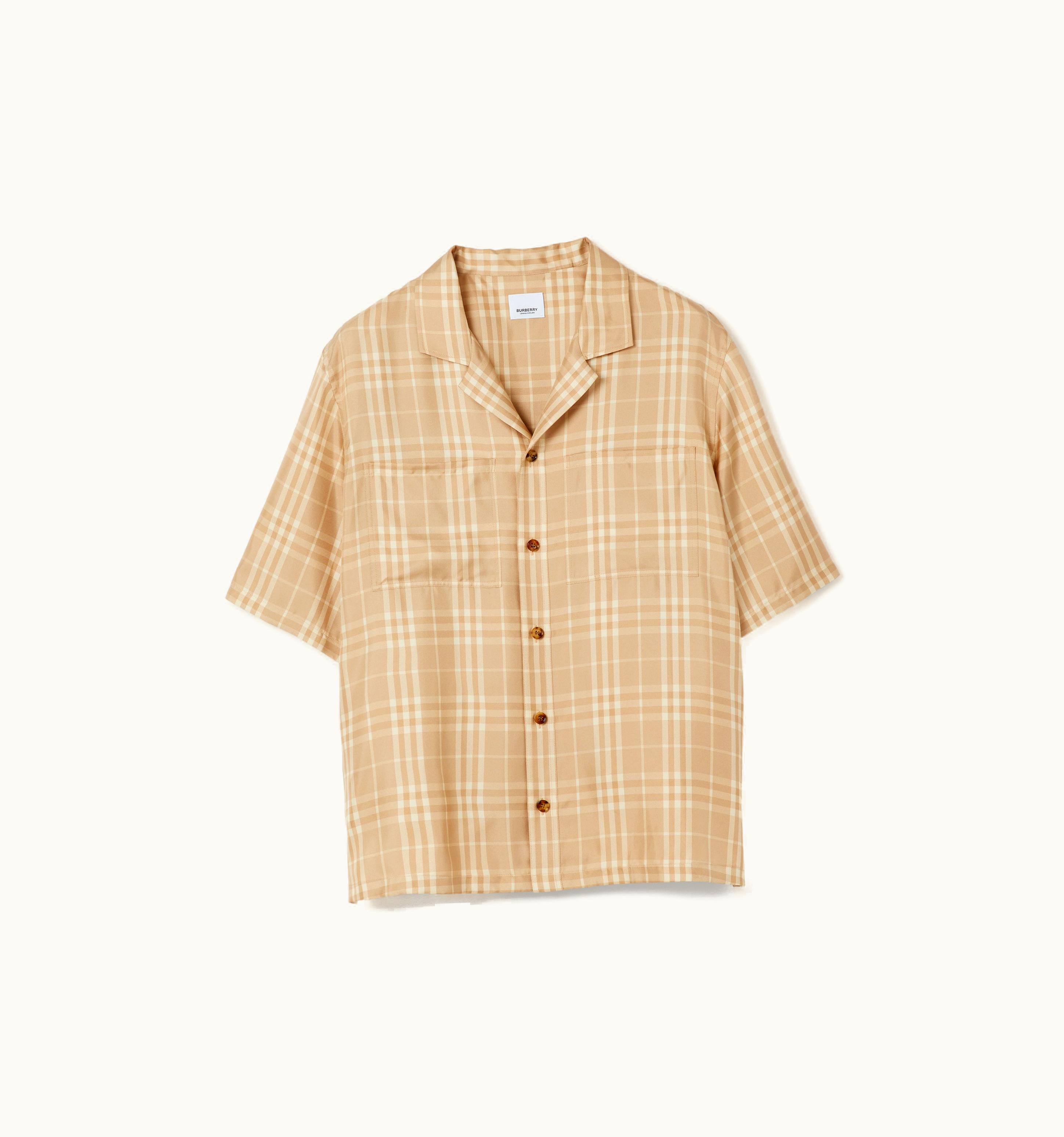 Burberry Burberry Vintage Check Silk Pyjama Shirt In Soft Fawn - Men