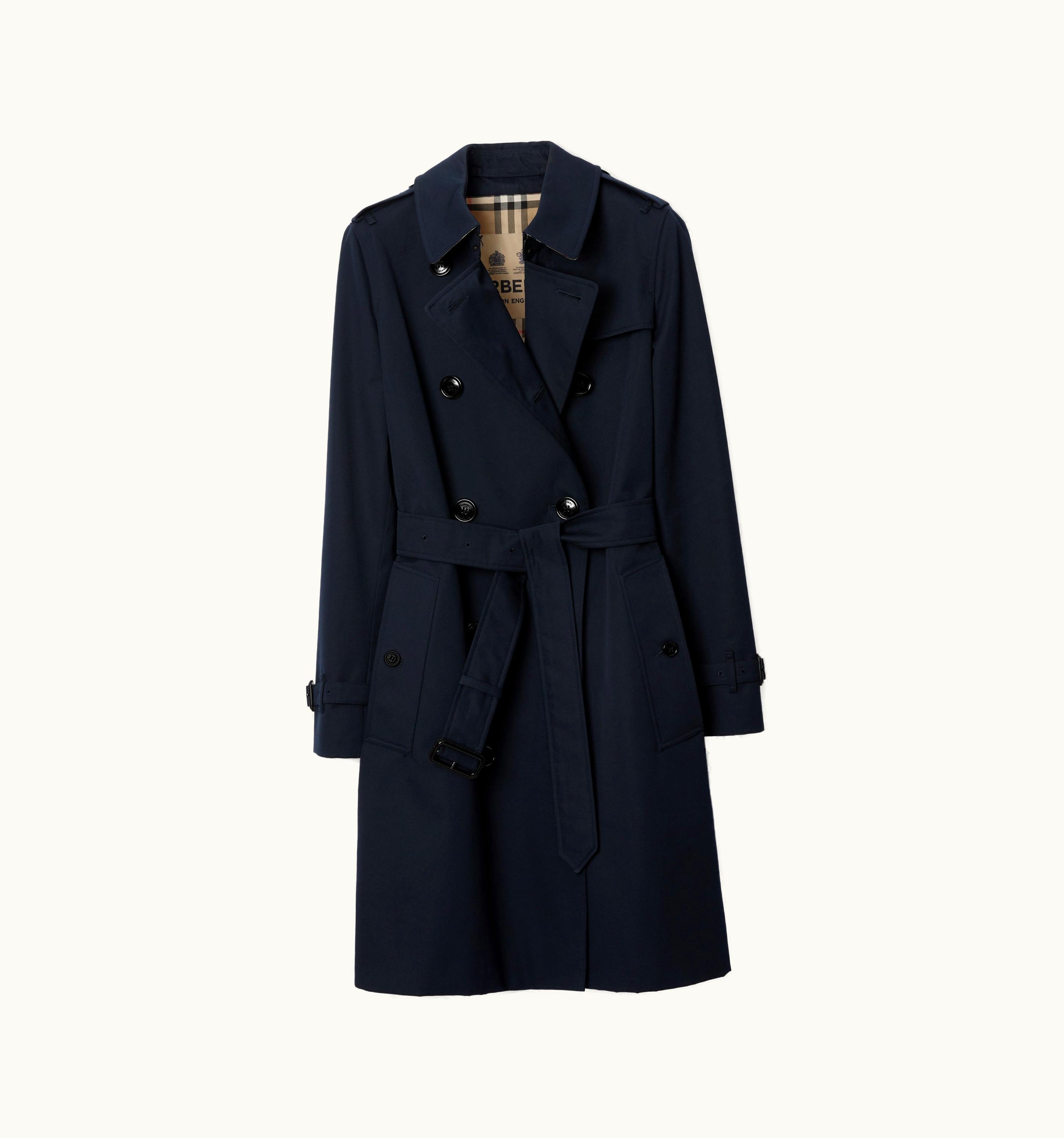 Burberry Burberry Mid-Length Kensington Heritage Trench Coat In Coal Blue - Women UZ0139596
