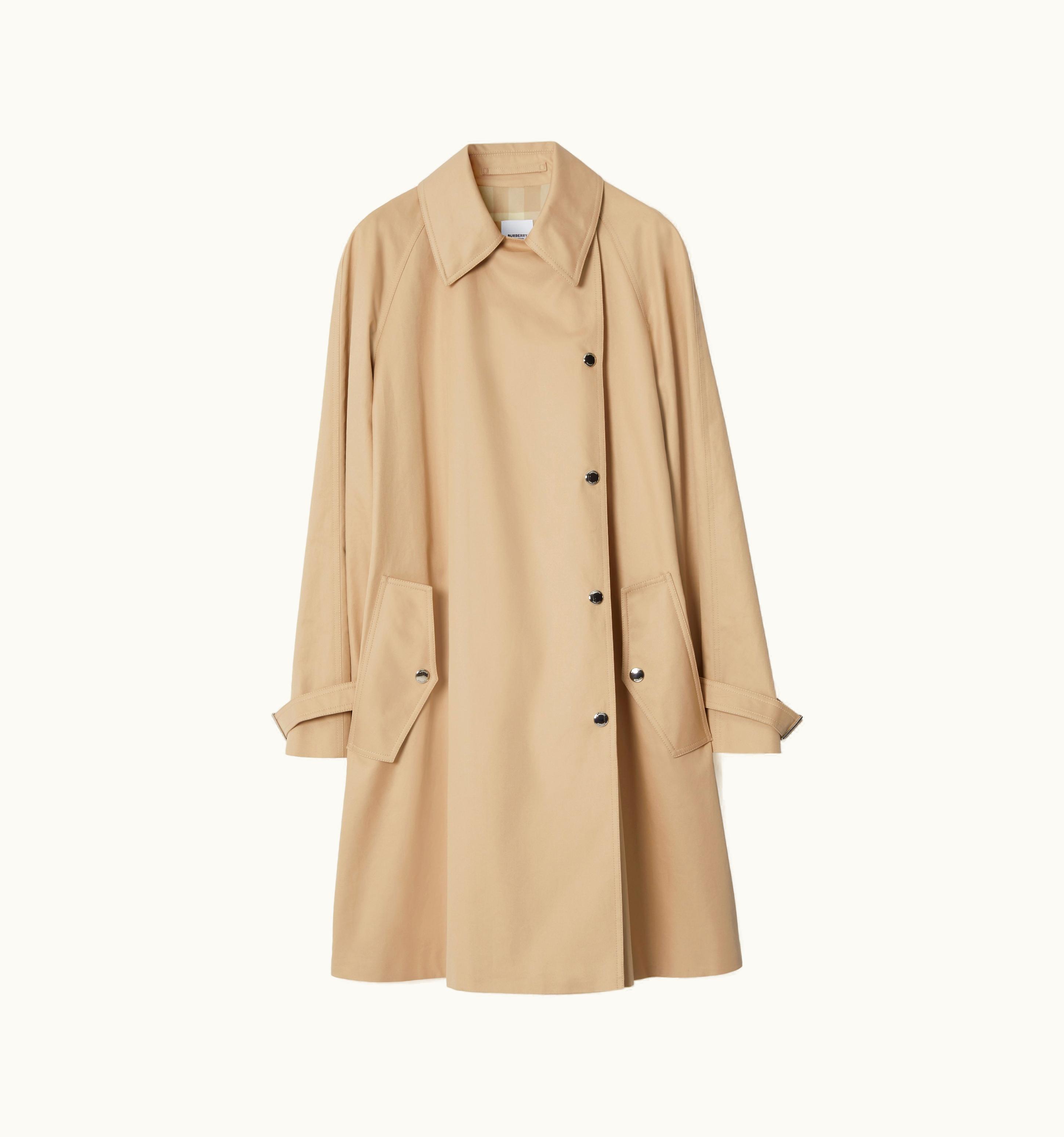 Burberry Burberry Drawcord Detail Cotton Gabardine Car Coat In Soft Fawn - Women