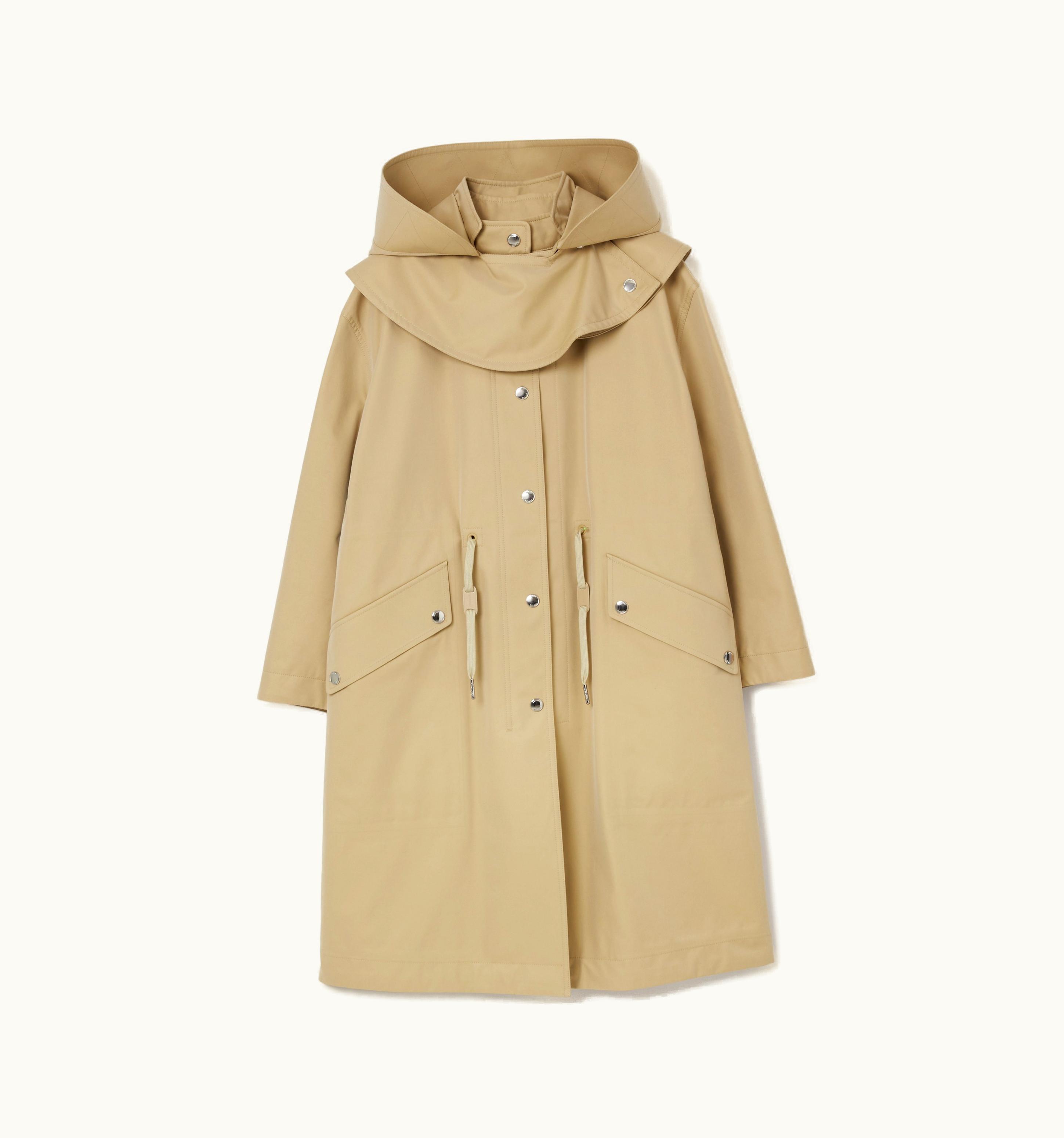 Burberry Burberry Detachable Hood Tri-Layer Gabardine Parka In Modern Honey - Women