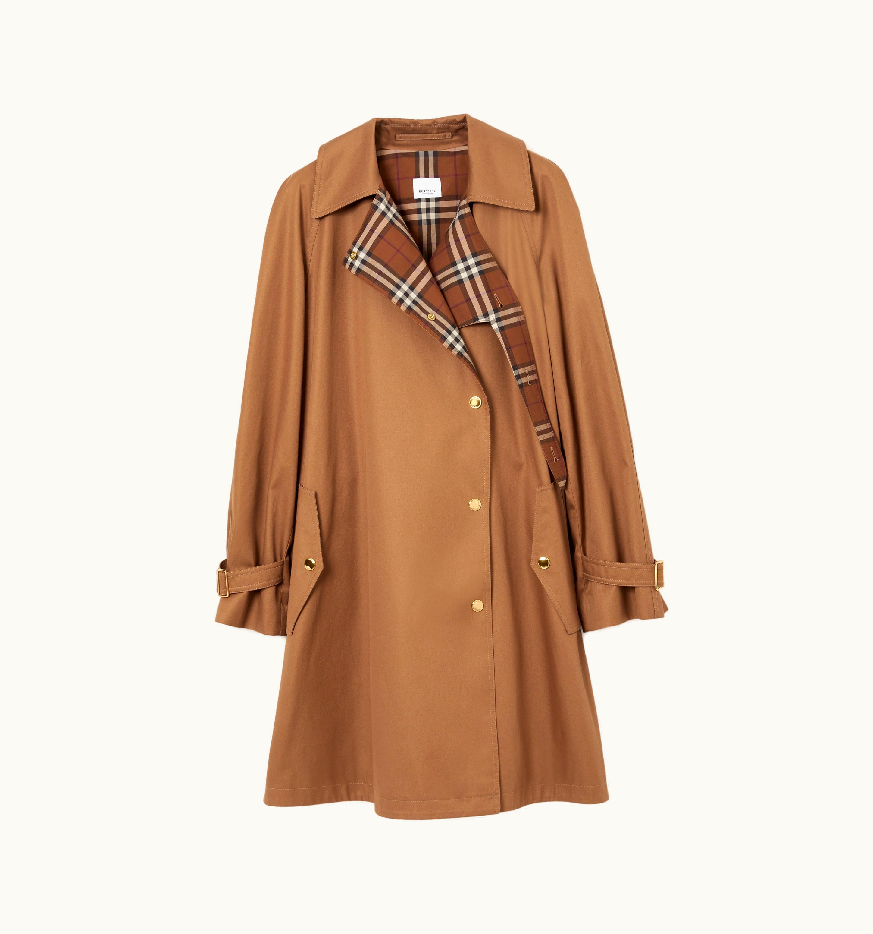 Burberry Burberry Drawcord Detail Cotton Gabardine Car Coat In Dusty Caramel - Women