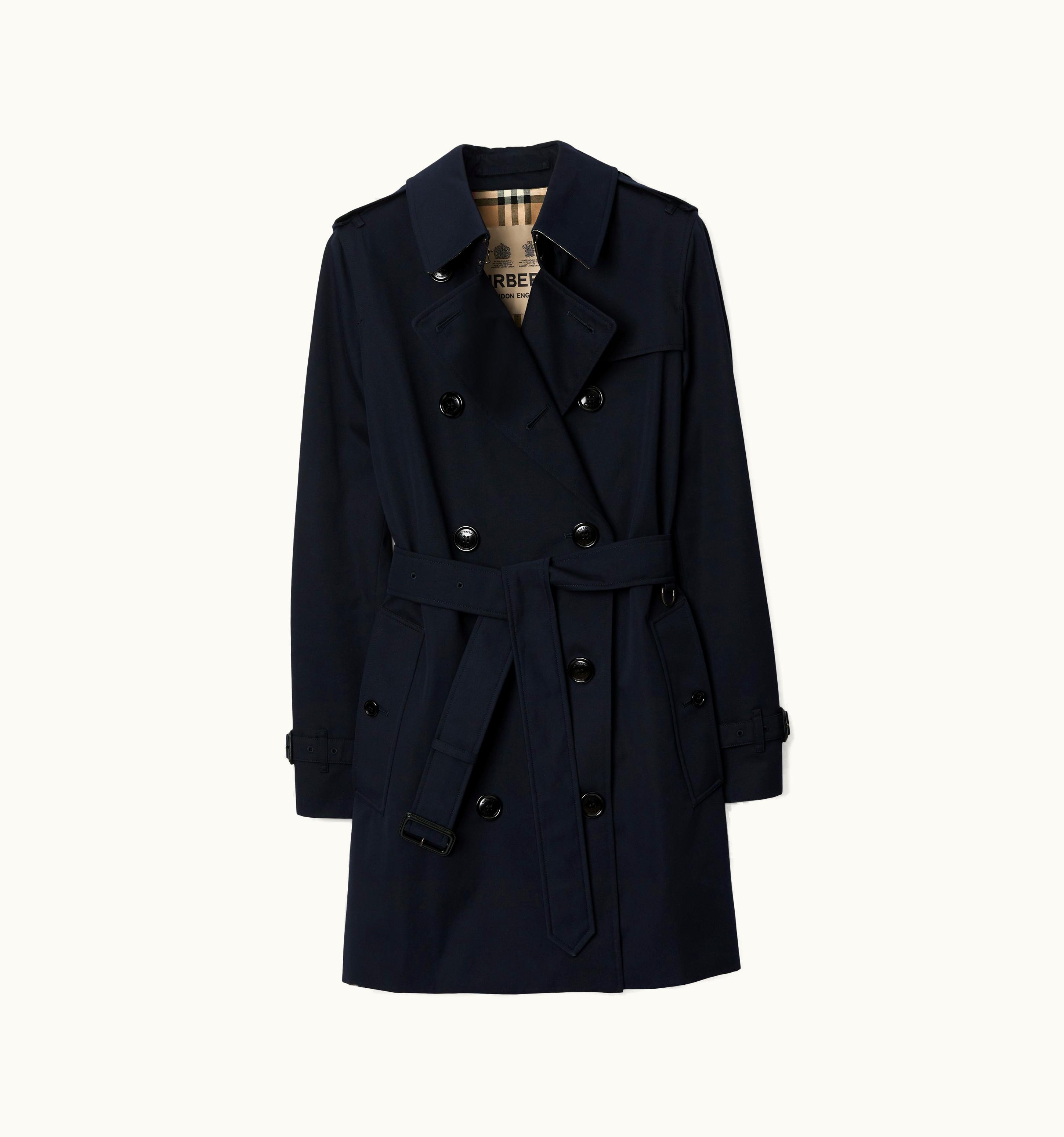 Burberry Burberry Short Kensington Heritage Trench Coat In Coal Blue - Women