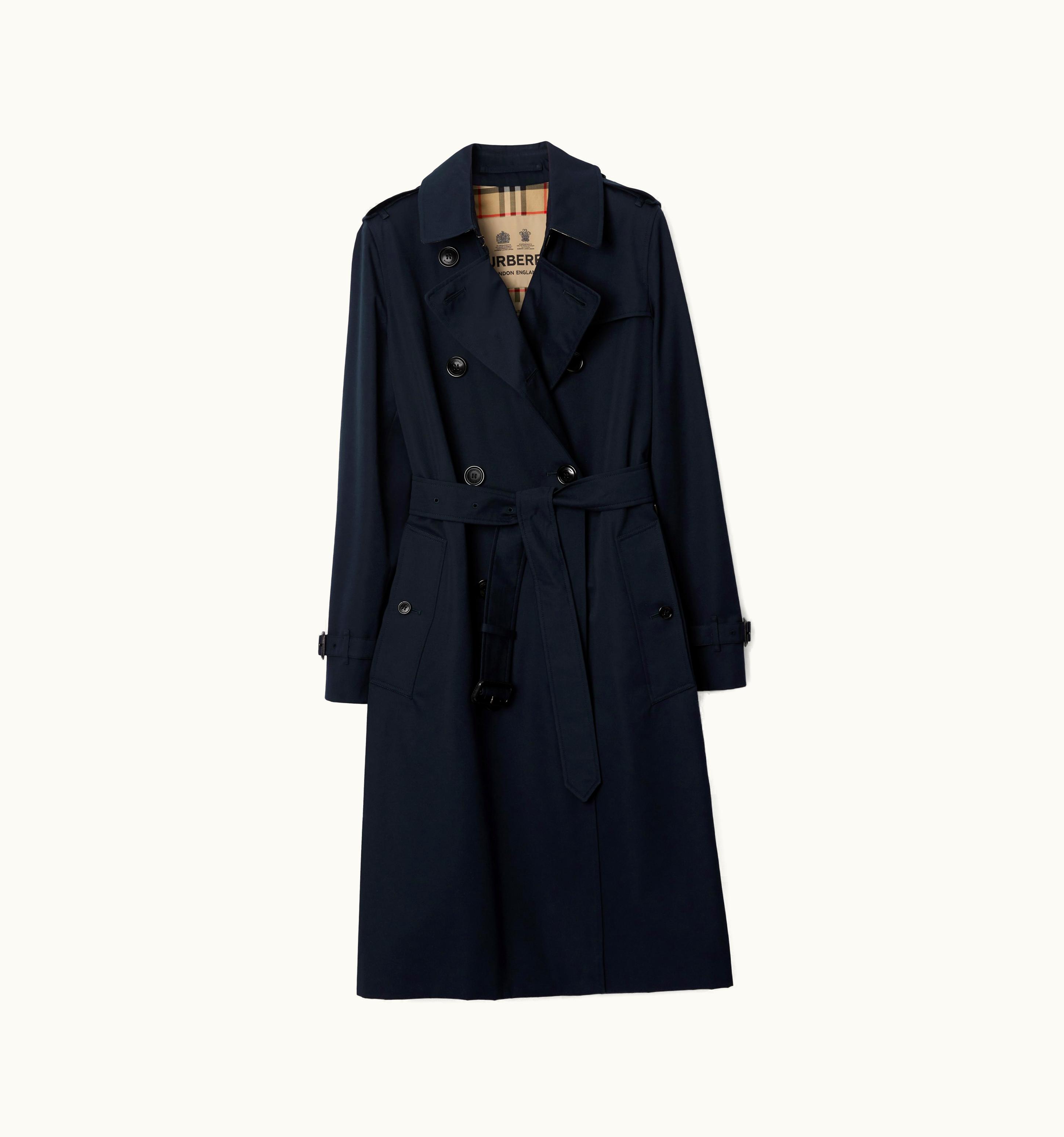 Burberry Burberry Long Kensington Heritage Trench Coat In Coal Blue - Women