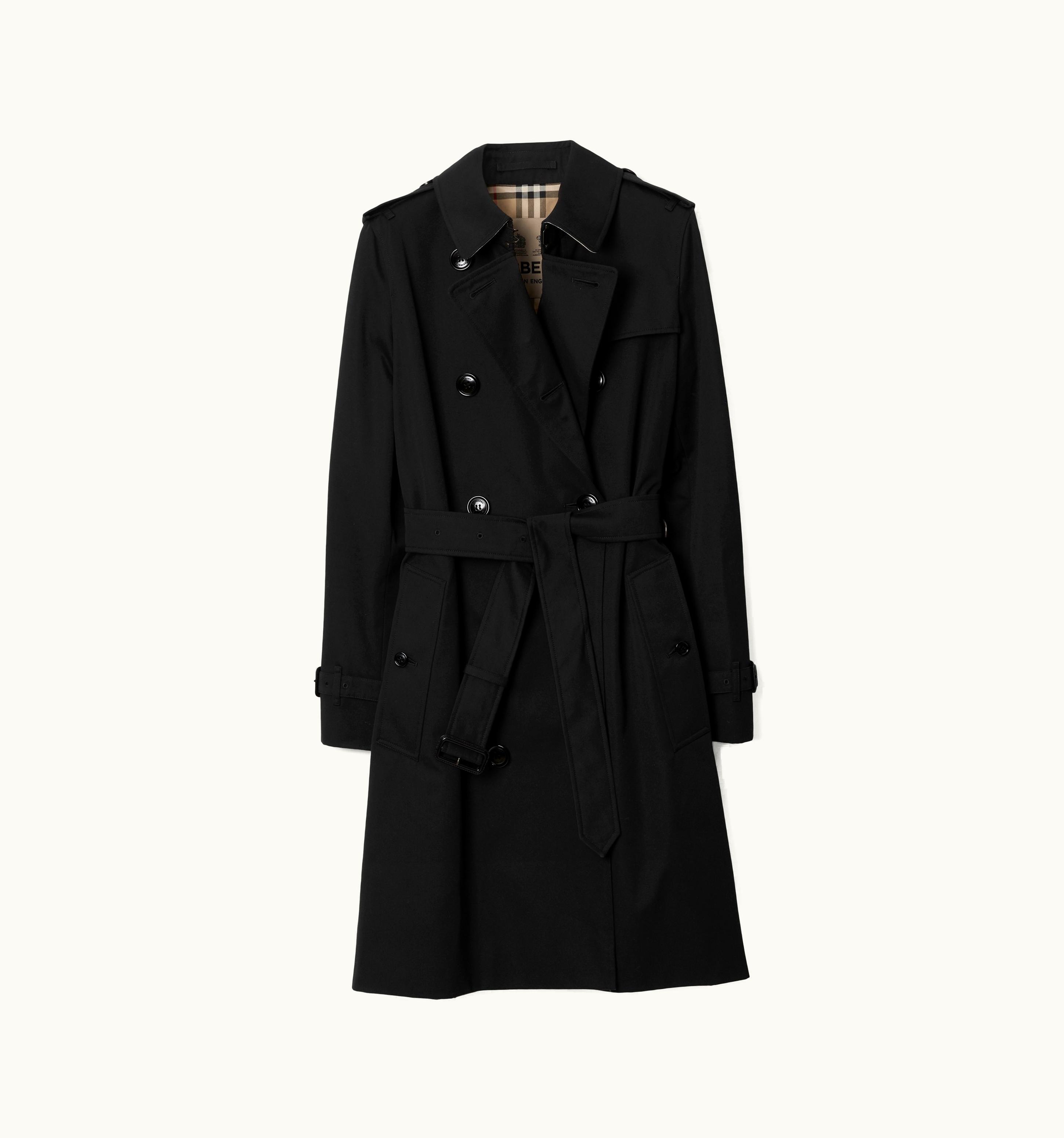 Burberry Burberry Mid-Length Kensington Heritage Trench Coat In Black - Women