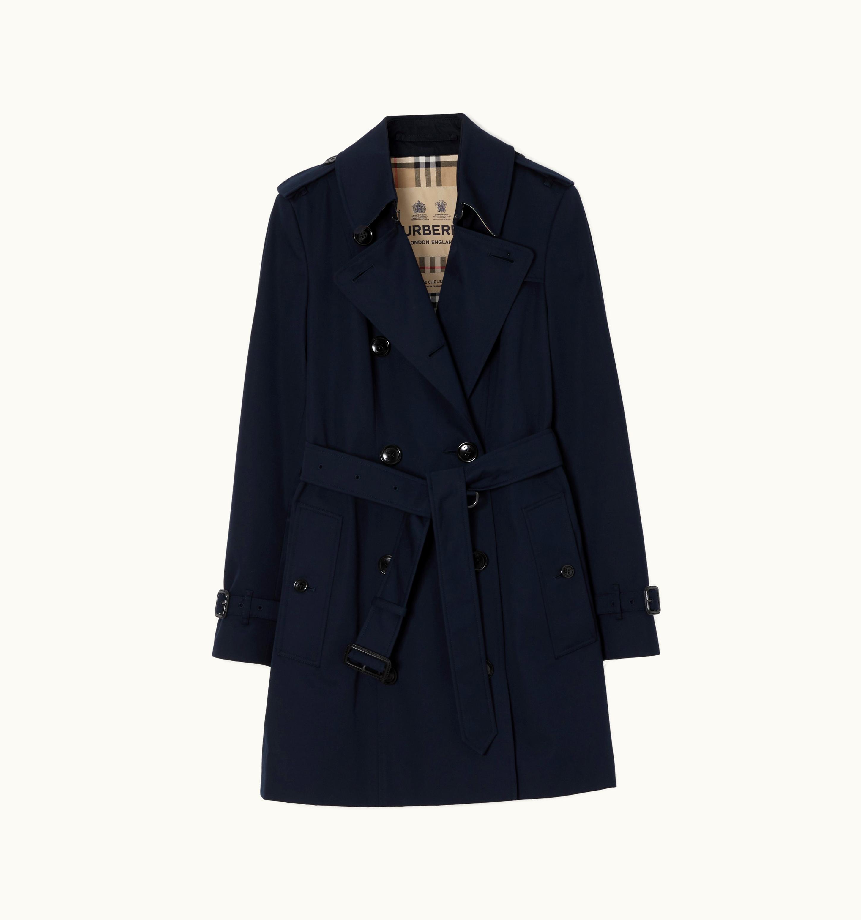 Burberry Burberry Short Chelsea Heritage Trench Coat In Coal Blue - Women