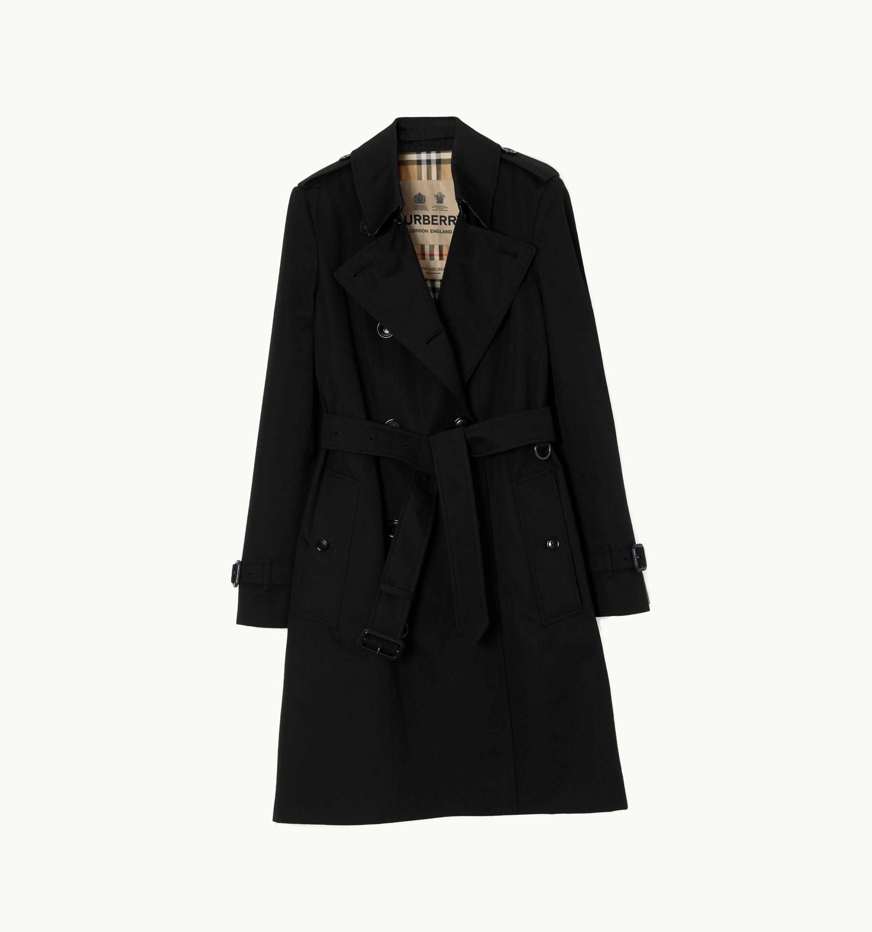 Burberry Burberry Mid-Length Chelsea Heritage Trench Coat In Black - Women