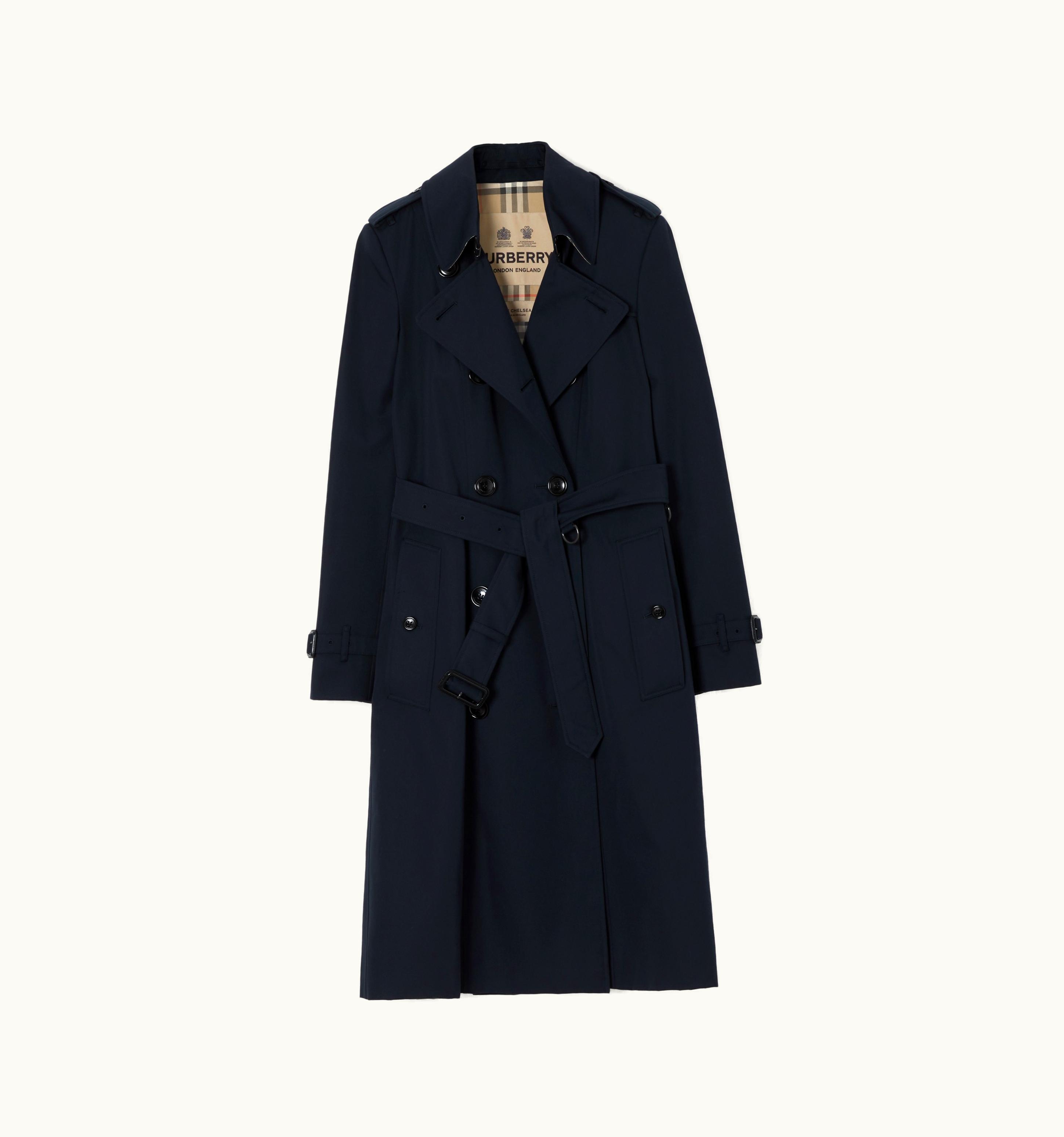 Burberry Burberry Long Chelsea Heritage Trench Coat In Coal Blue - Women