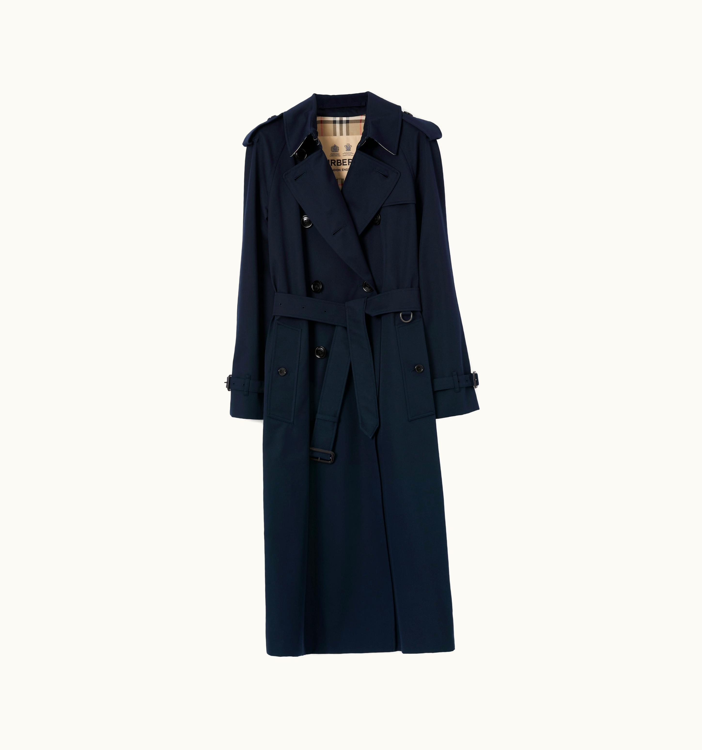 Burberry Burberry Long Waterloo Heritage Trench Coat In Coal Blue UZ0139661