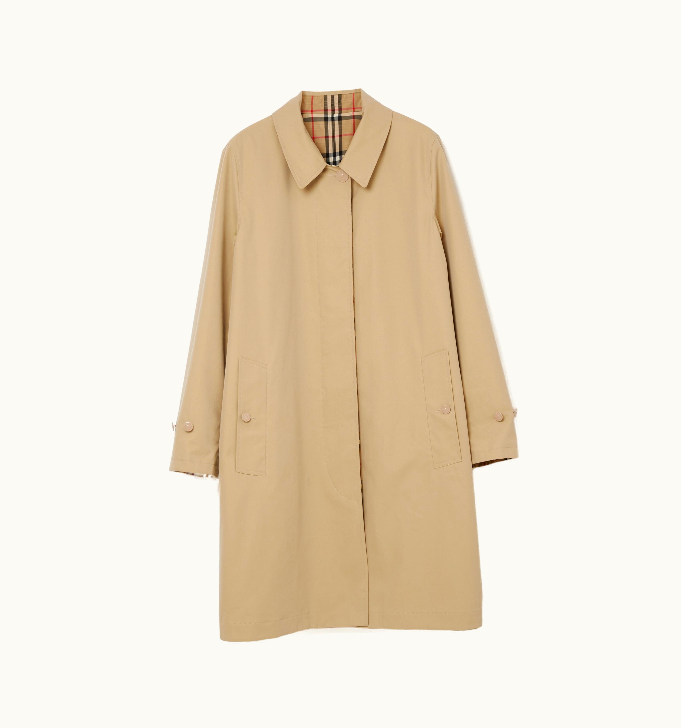 Burberry Burberry Reversible Cotton And Vintage Check Car Coat In Honey - Women