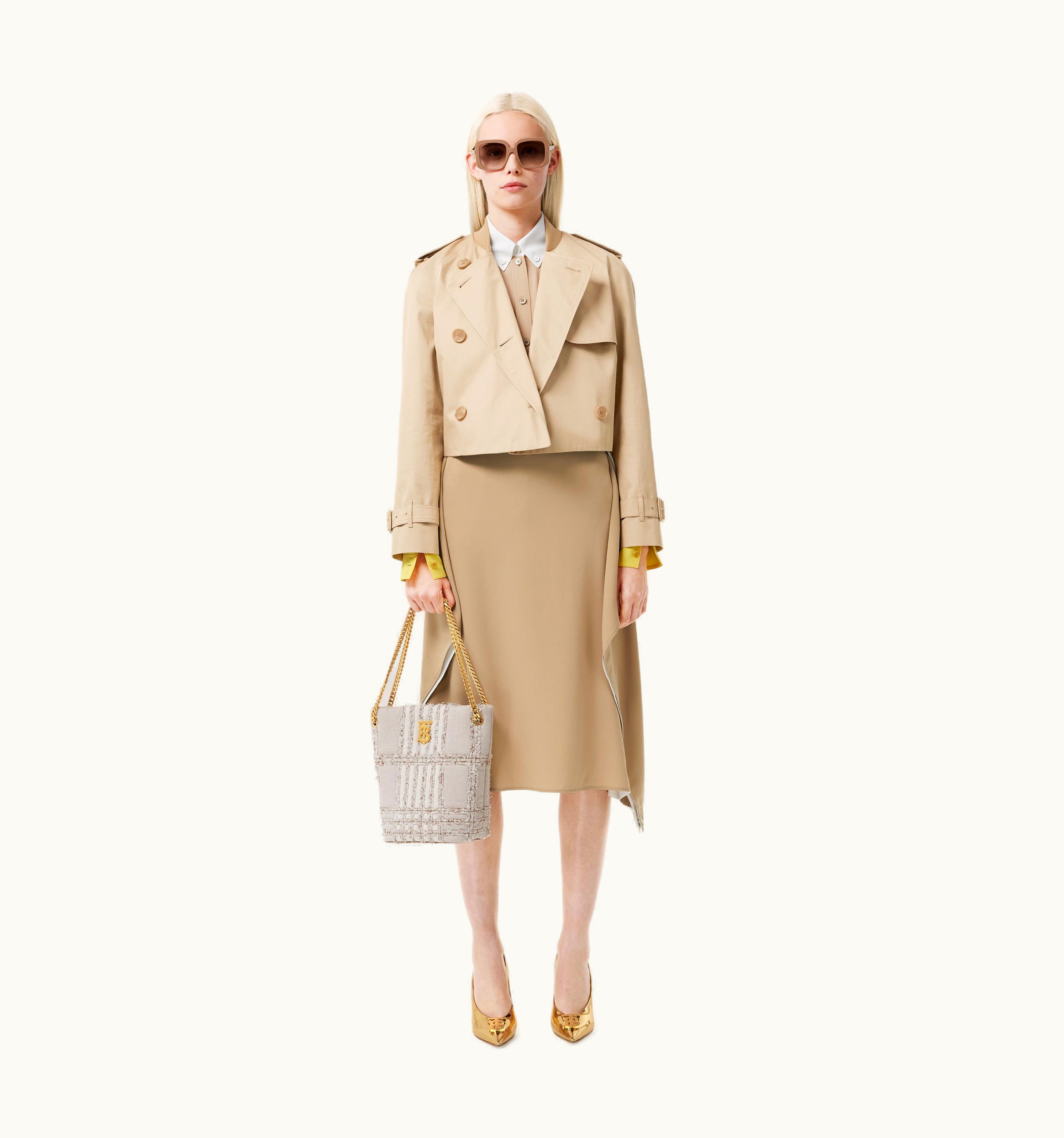 Burberry Burberry Cotton Gabardine Cropped Trench Coat In Soft Fawn - Women