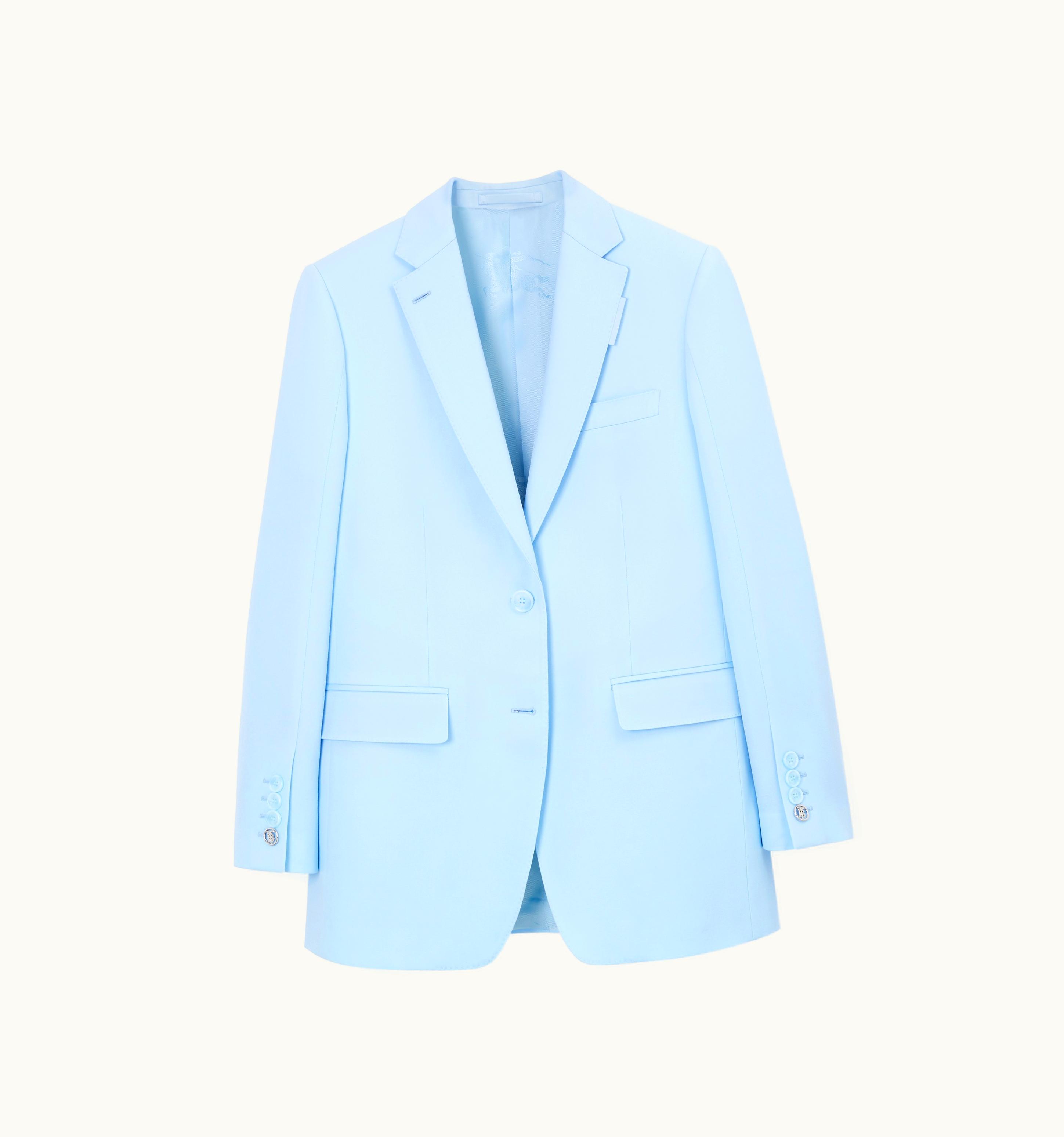 Burberry Burberry Wool Tailored Jacket In Pale Blue - Women