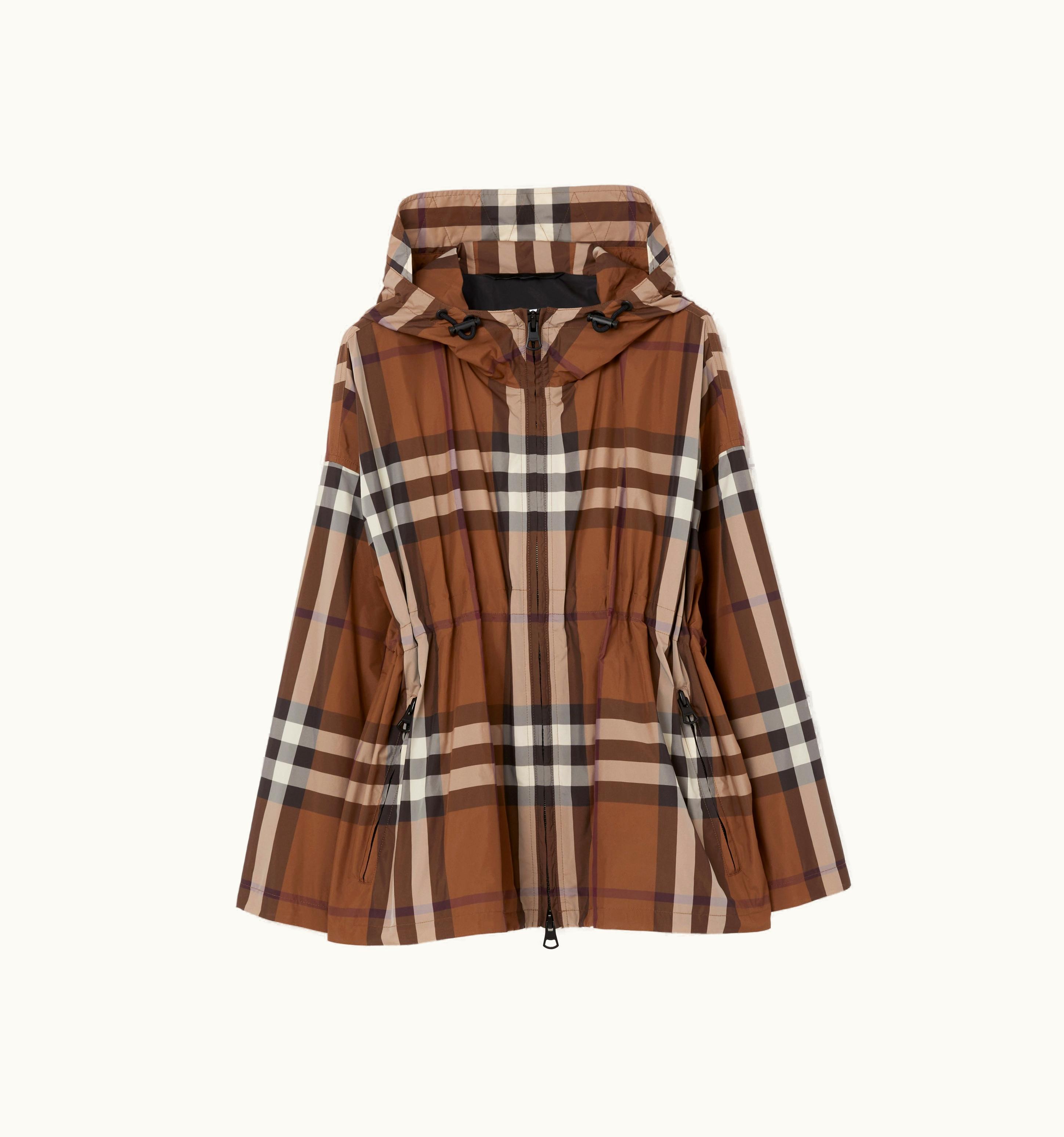 Burberry Burberry Check Hooded Jacket In Dark Birch Brown - Women