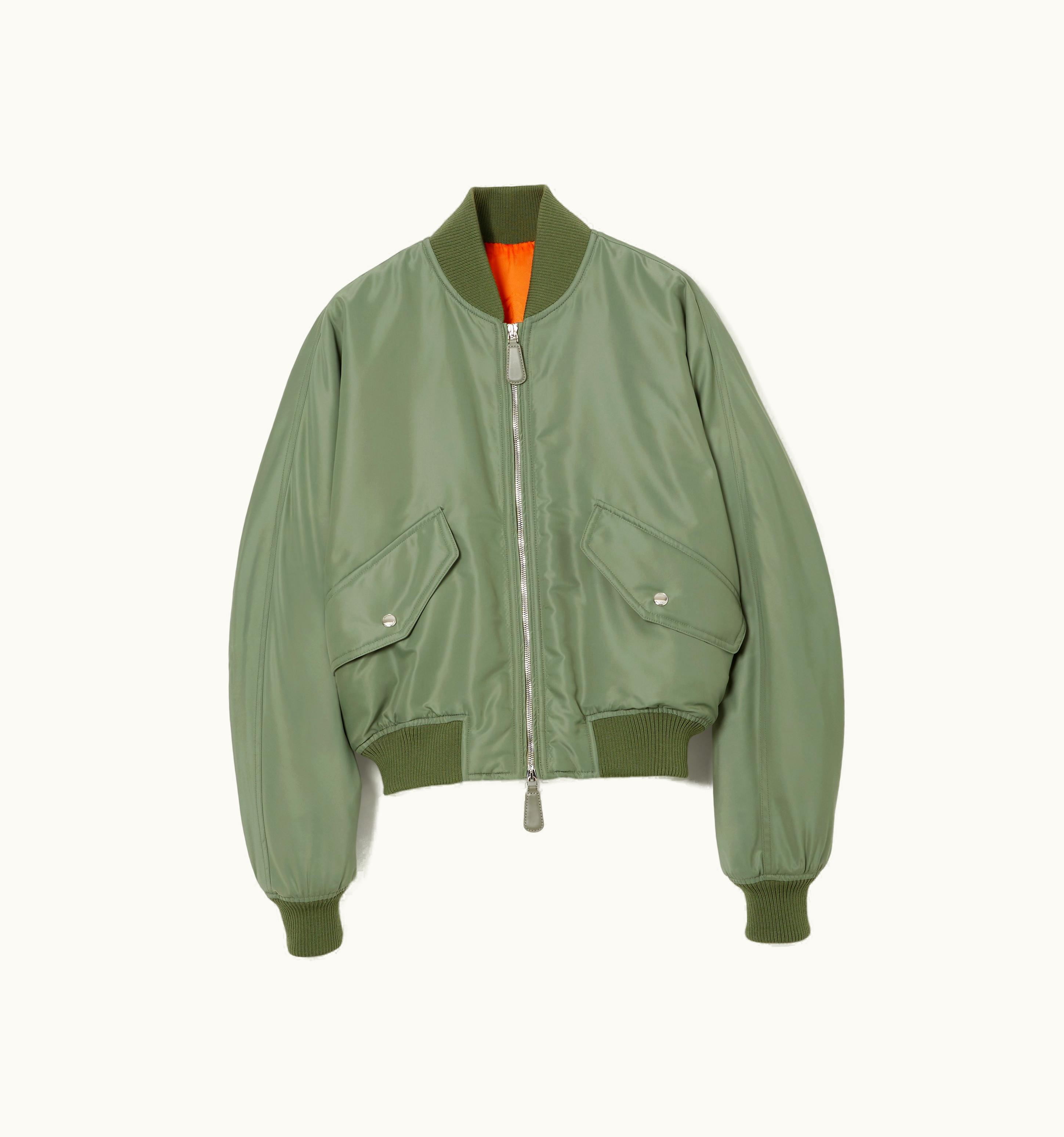 Burberry Burberry Ekd-Lined Nylon Bomber Jacket In Light Airforce Green - Women