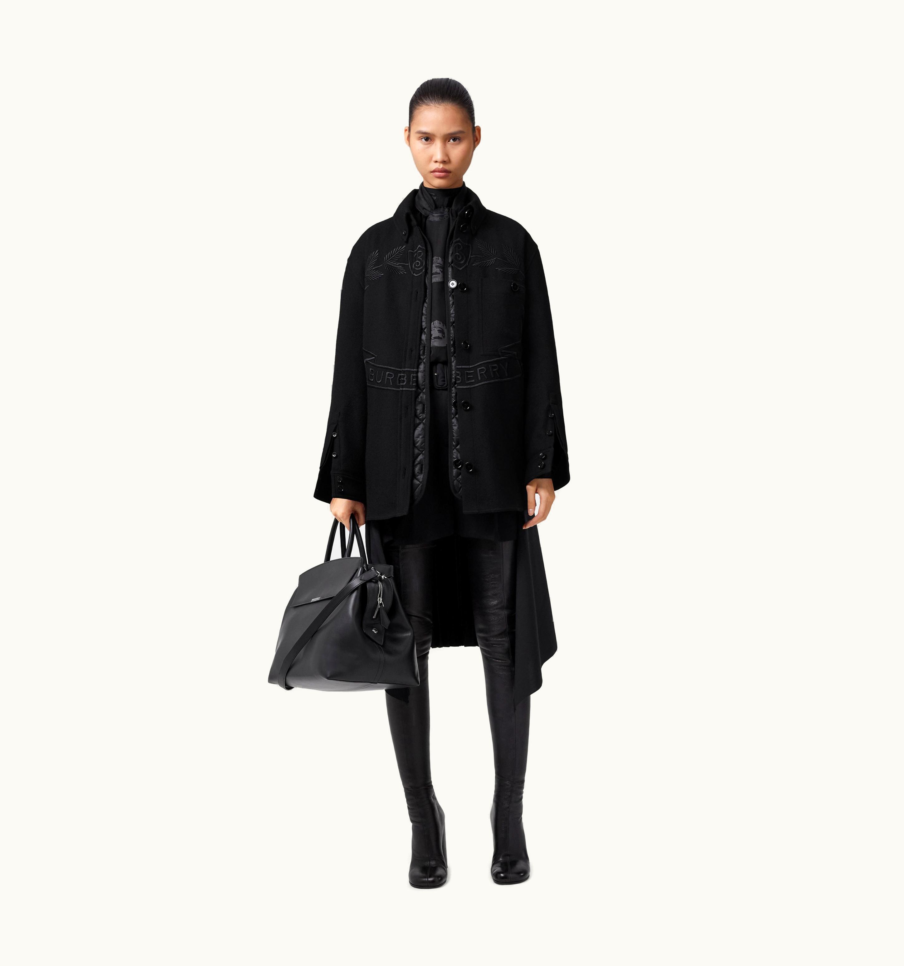 Burberry Burberry Oak Leaf Crest Wool Jacket In Black - Women