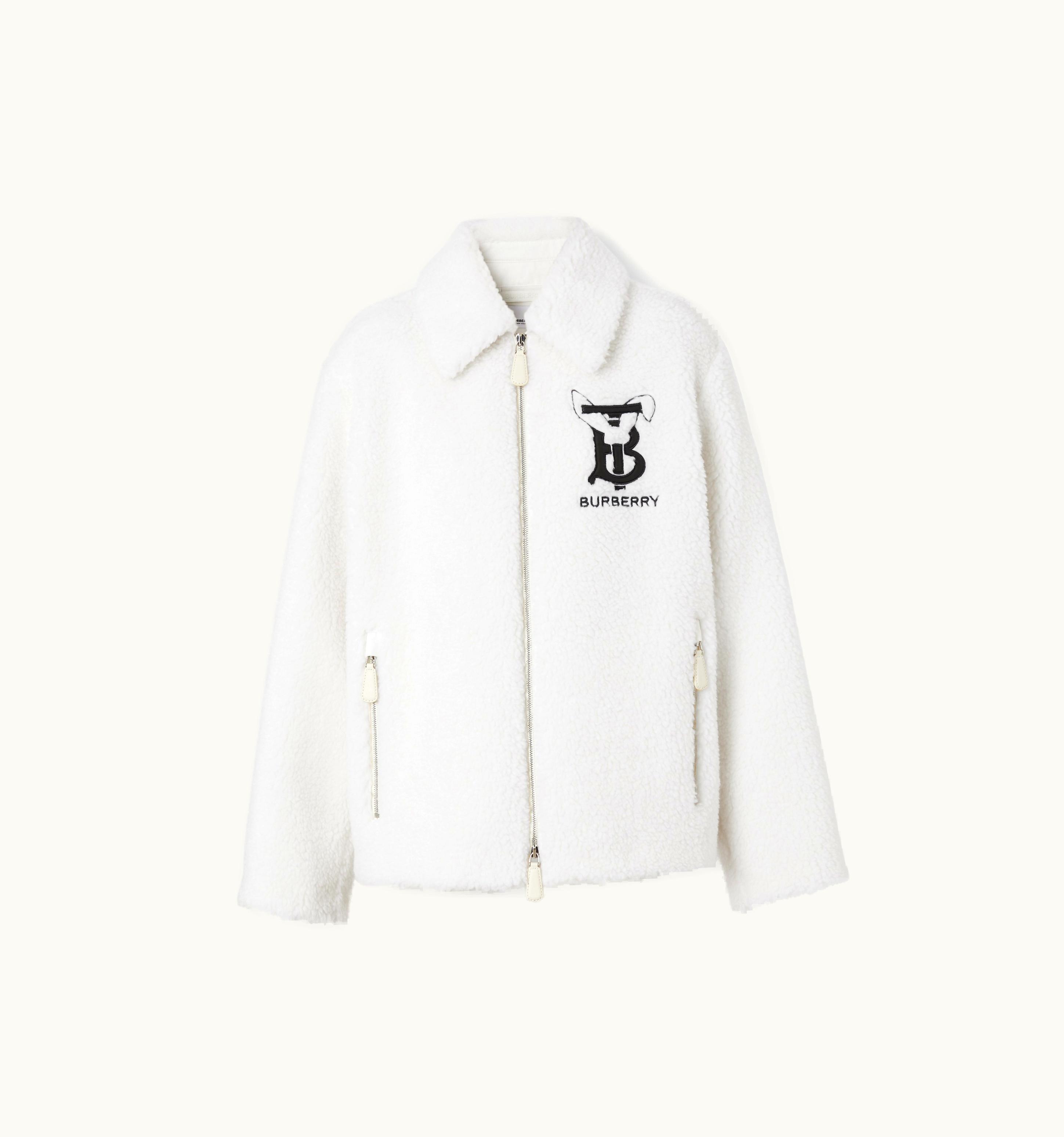 Burberry Burberry Rabbit Appliqué Fleece Jacket In Ecru - Women