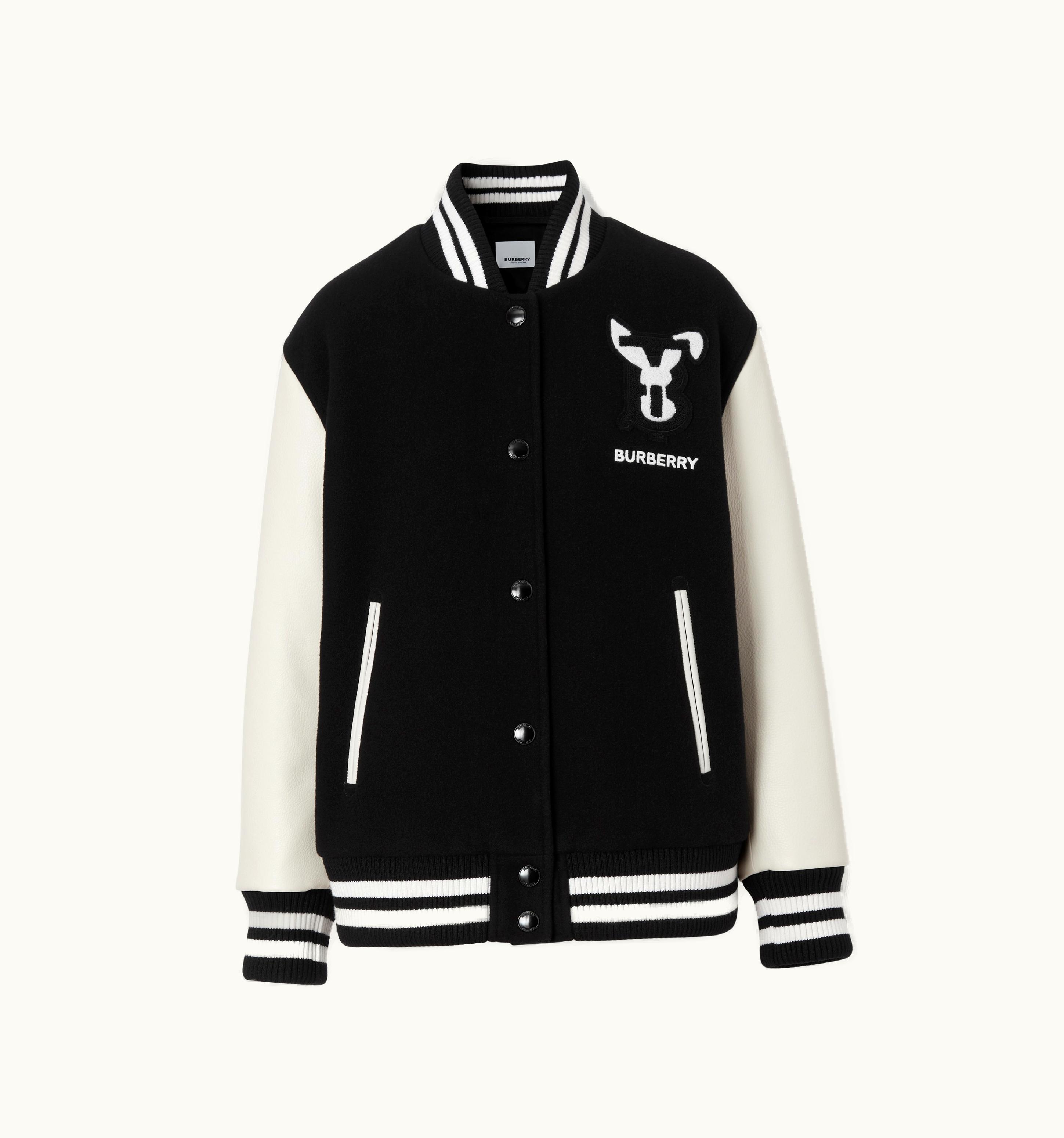 Burberry Burberry Rabbit Appliqué Technical Wool Bomber Jacket In Black - Women