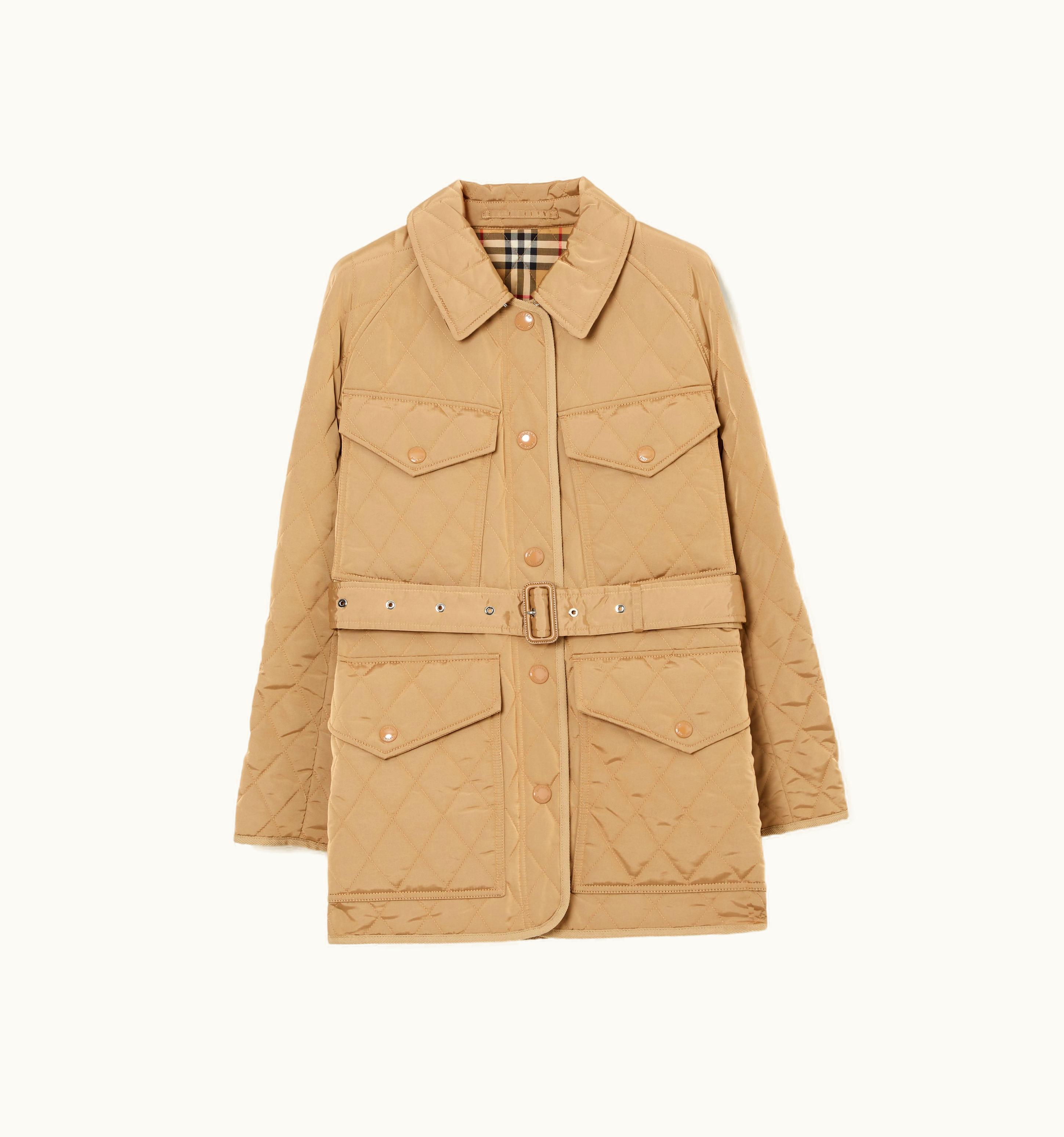 Burberry Burberry Diamond Quilted Nylon Canvas Field Jacket In Archive Beige - Women UZ0139731