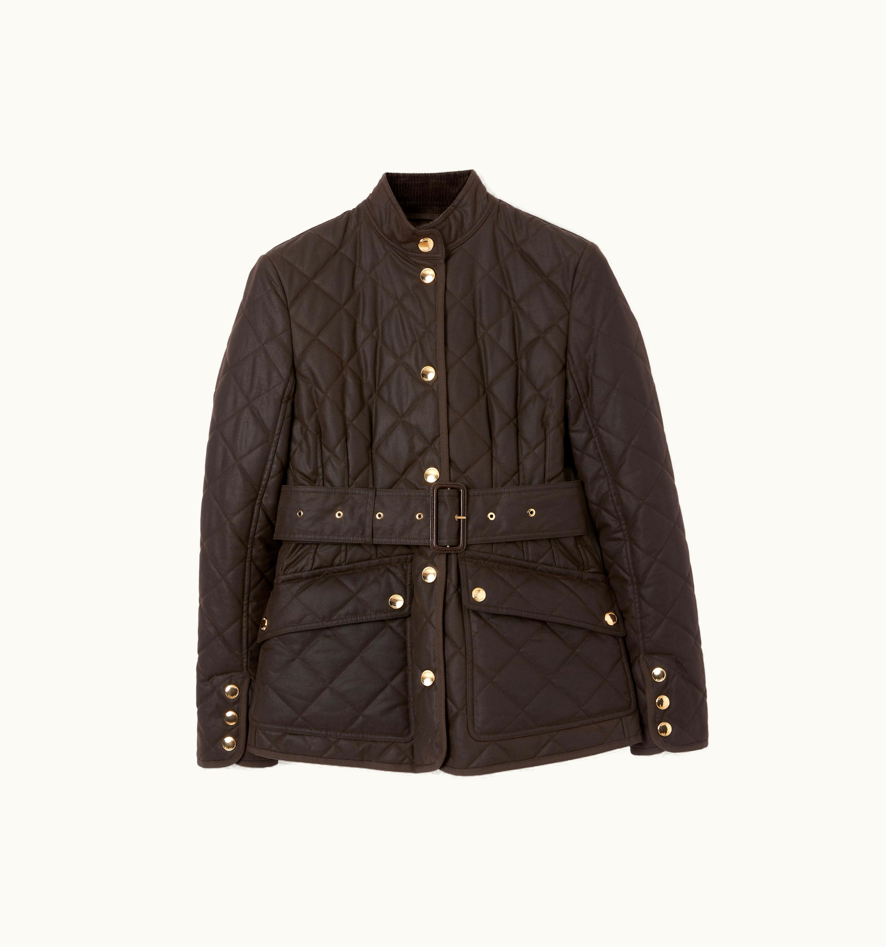 Burberry Burberry Diamond Quilted Waxed Cotton Jacket In Dark Brown - Women UZ0139733