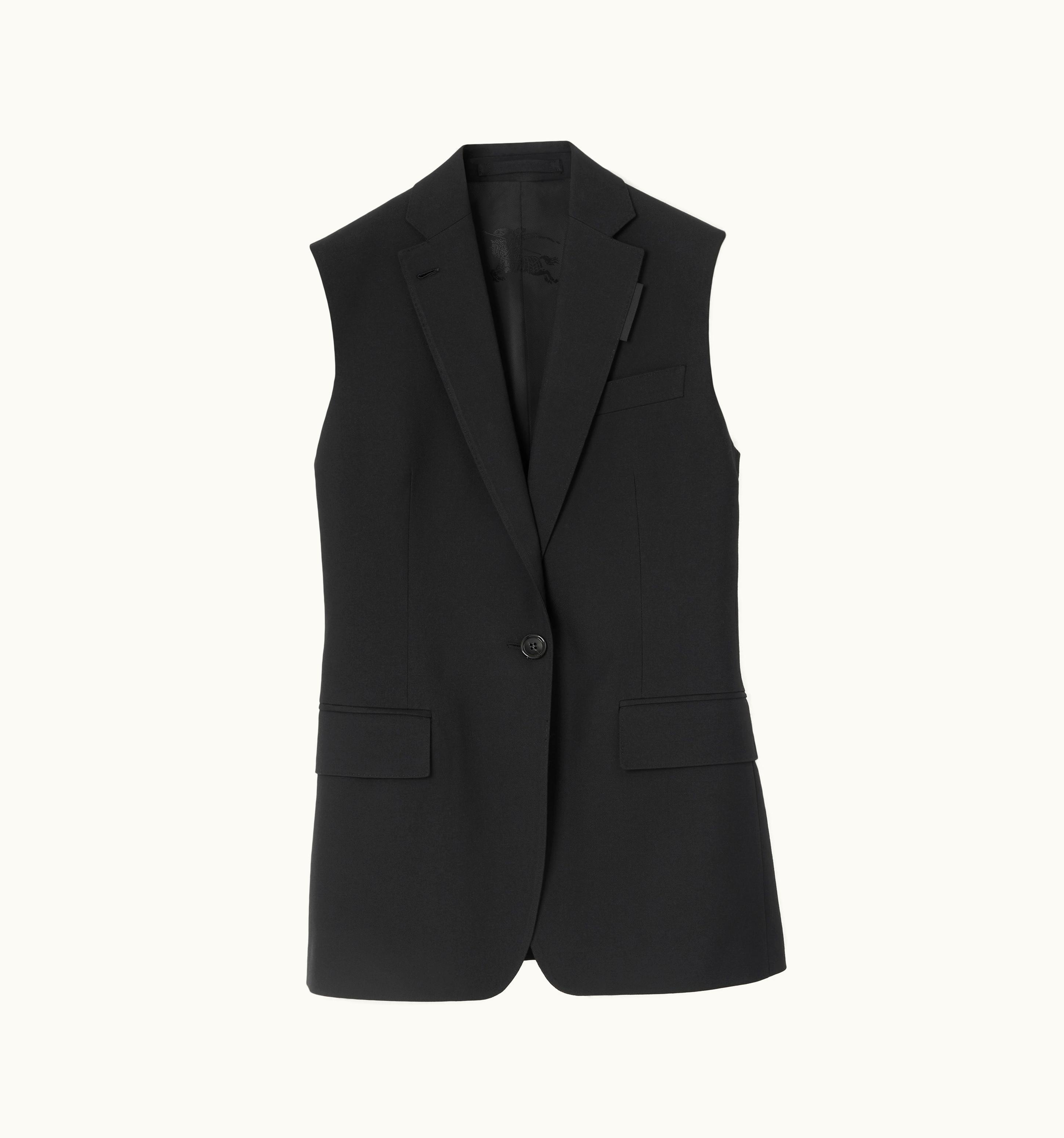 Burberry Burberry Sleeveless Wool Tailored Jacket In Black - Women UZ0139735