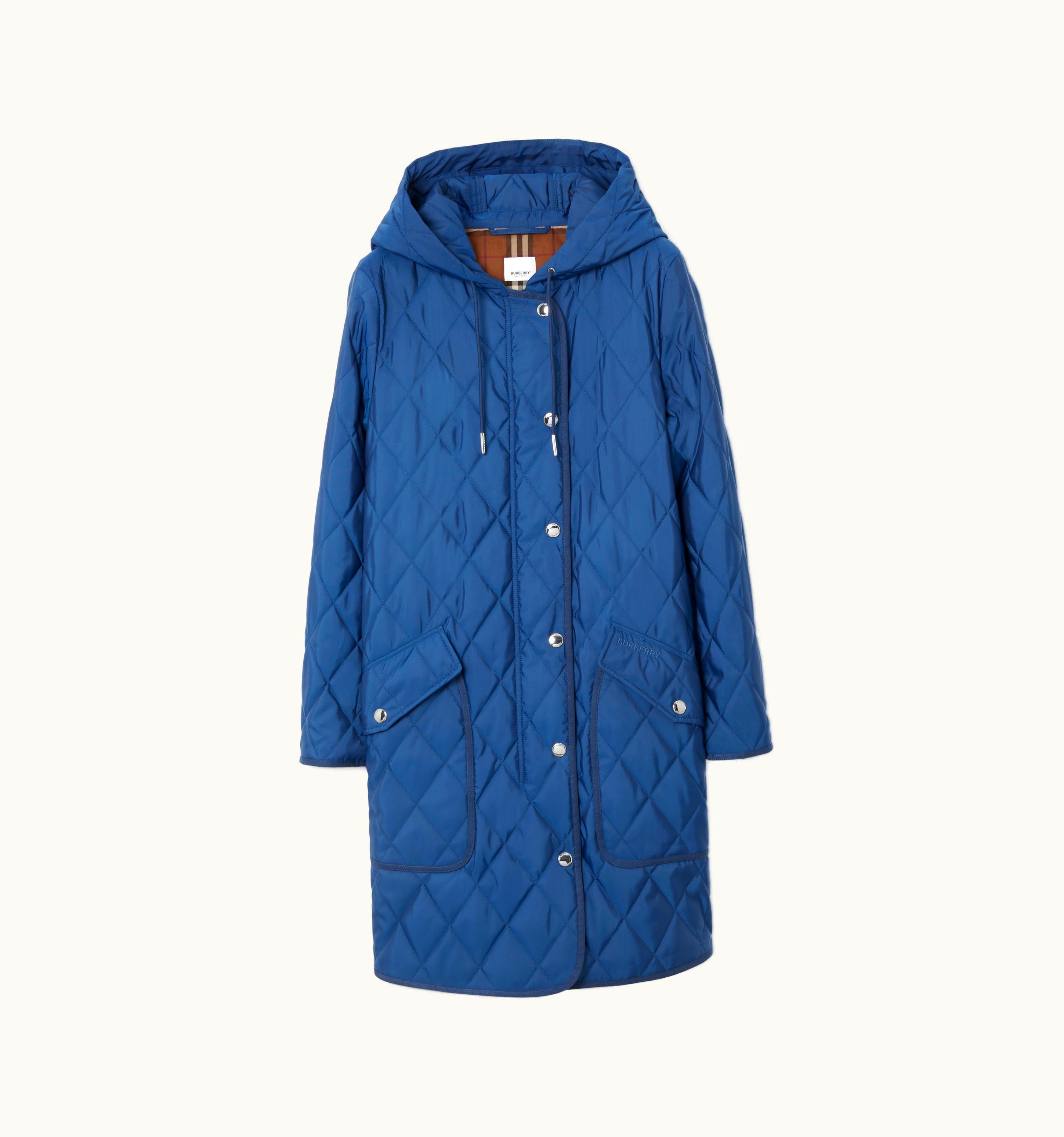 Burberry Burberry Diamond Quilted Nylon Hooded Coat In Rich Navy - Women UZ0139757