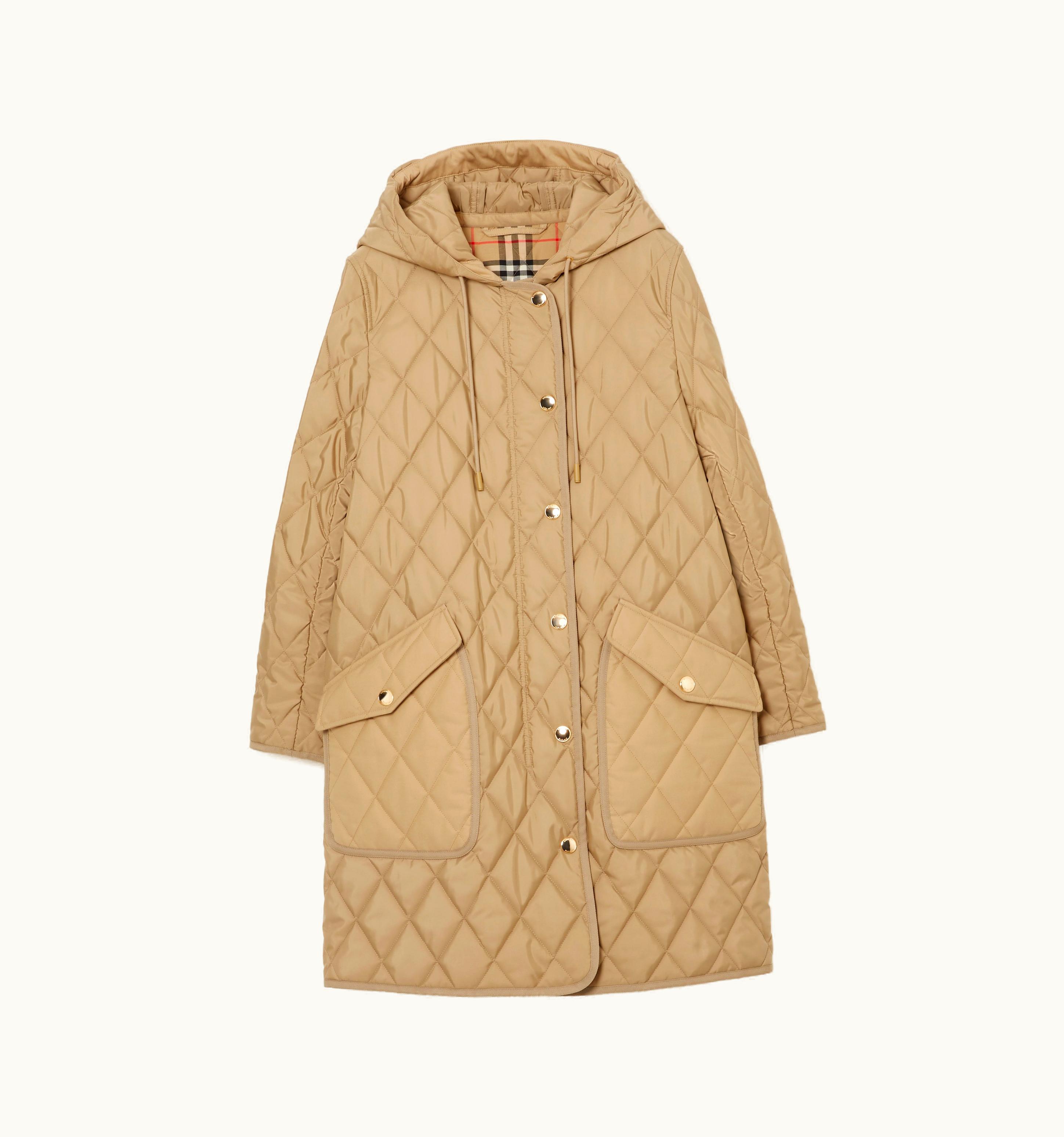 Burberry Burberry Diamond Quilted Thermoregulated Hooded Coat In Archive Beige - Women