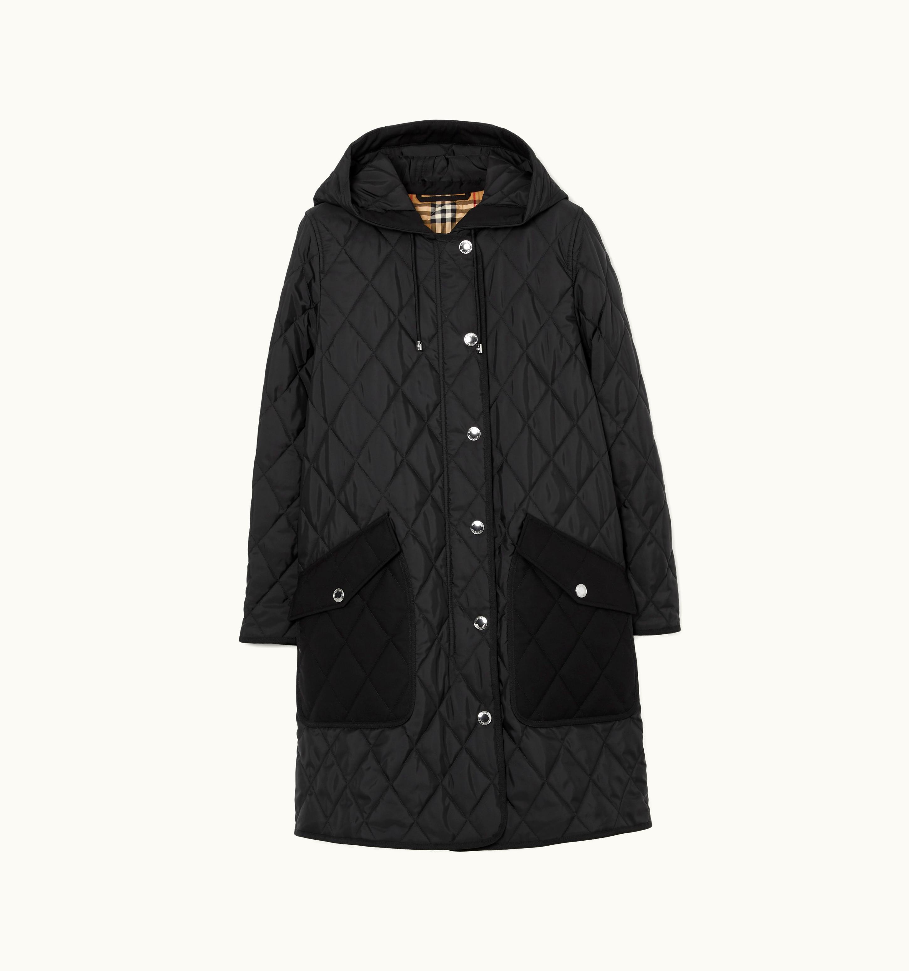 Burberry Burberry Diamond Quilted Thermoregulated Hooded Coat In Black - Women