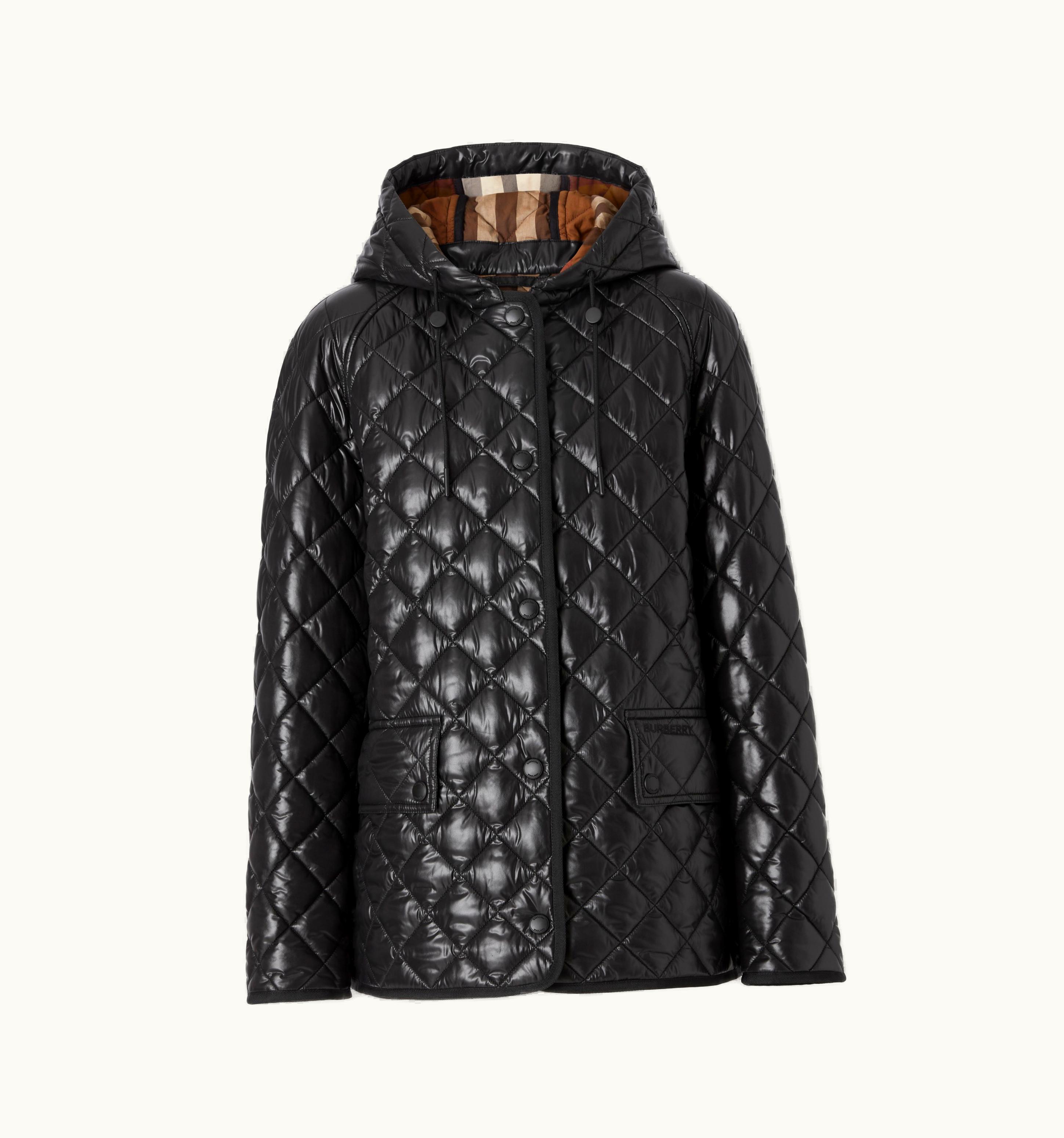Burberry Burberry Diamond Quilted Thermoregulated Hooded Jacket In Black - Women