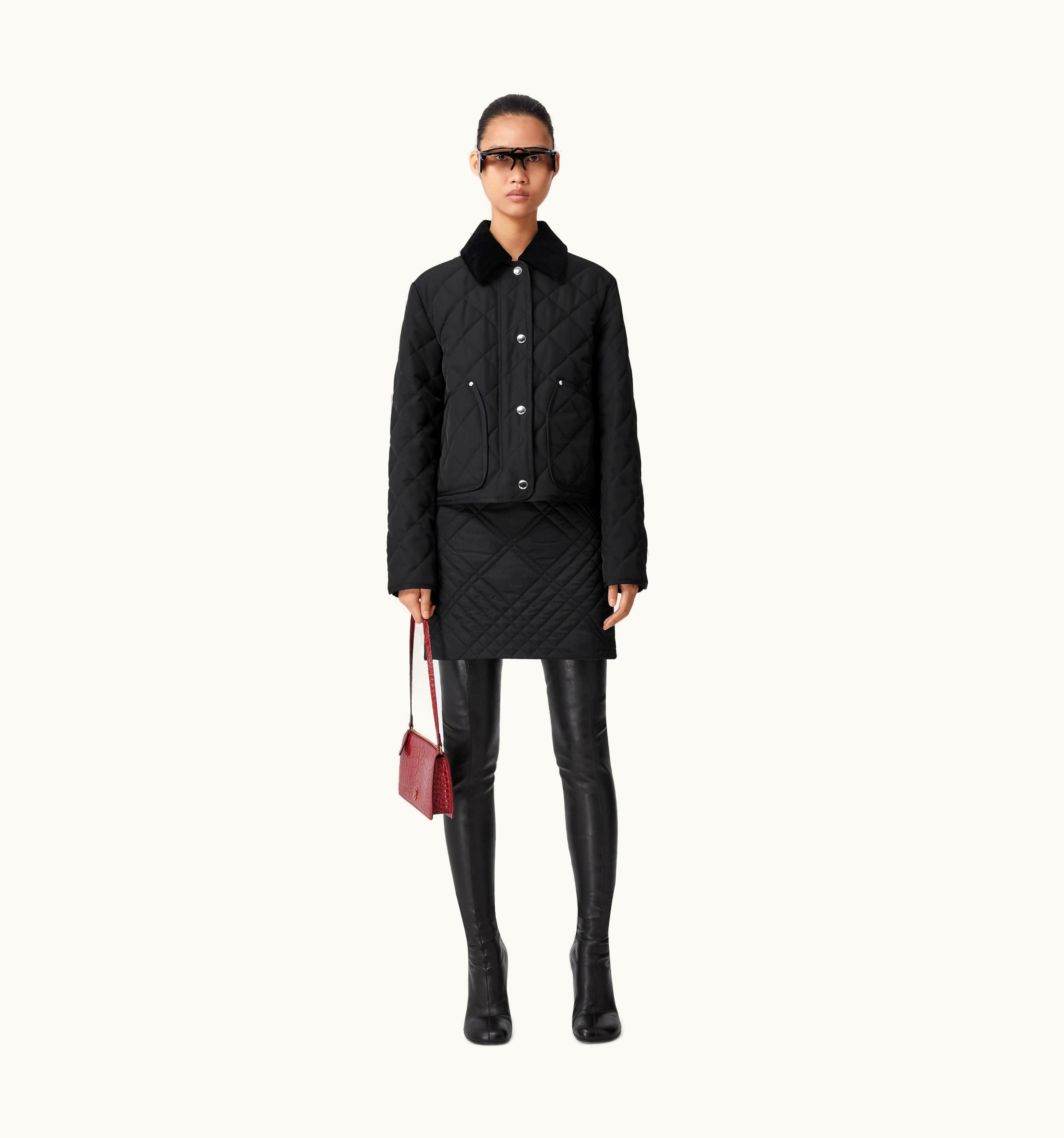 Burberry Burberry Ekd Diamond Quilted Cropped Jacket In Black - Women