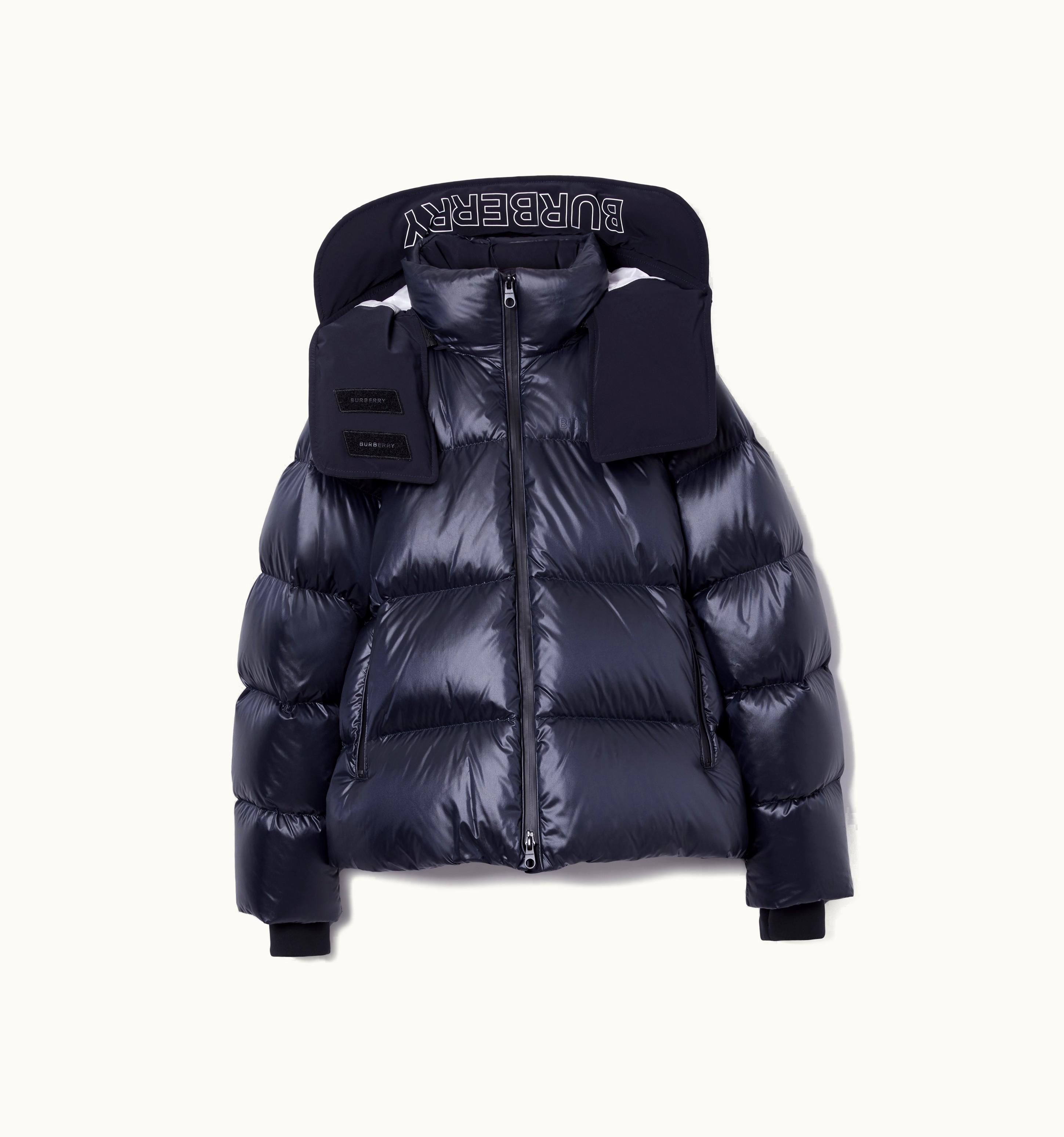 Burberry Burberry Detachable Hood Nylon Puffer Jacket In Coal Blue - Women UZ0139782