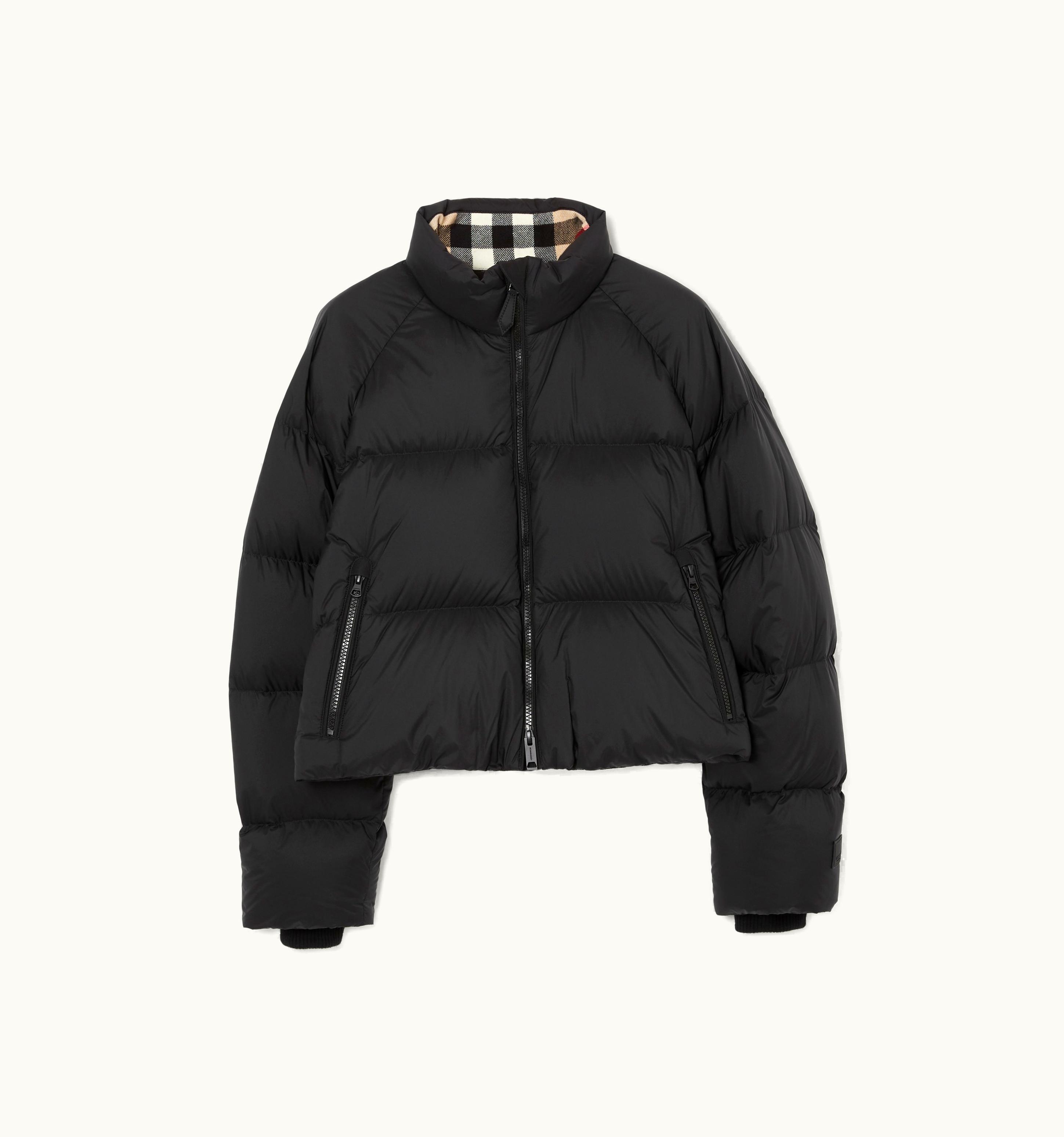 Burberry Burberry Logo Appliqué Cropped Puffer Jacket In Black - Women UZ0139784