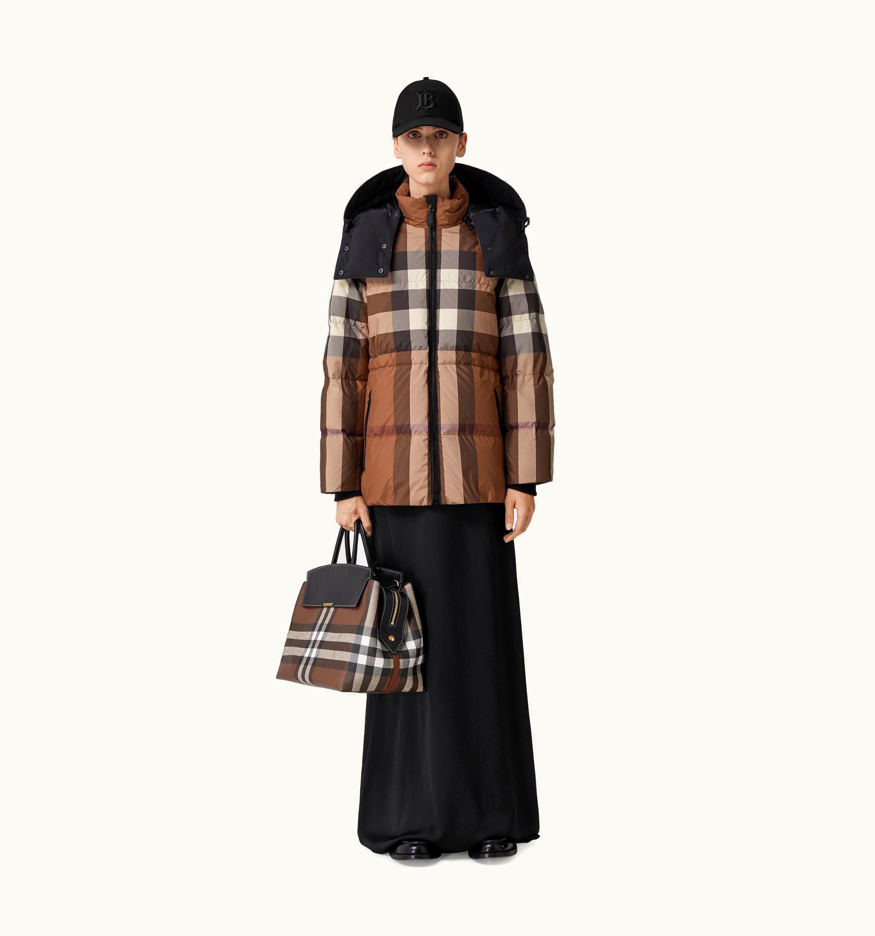 Burberry Burberry Detachable Hood Check Puffer Jacket In Dark Birch Brown - Women UZ0139789