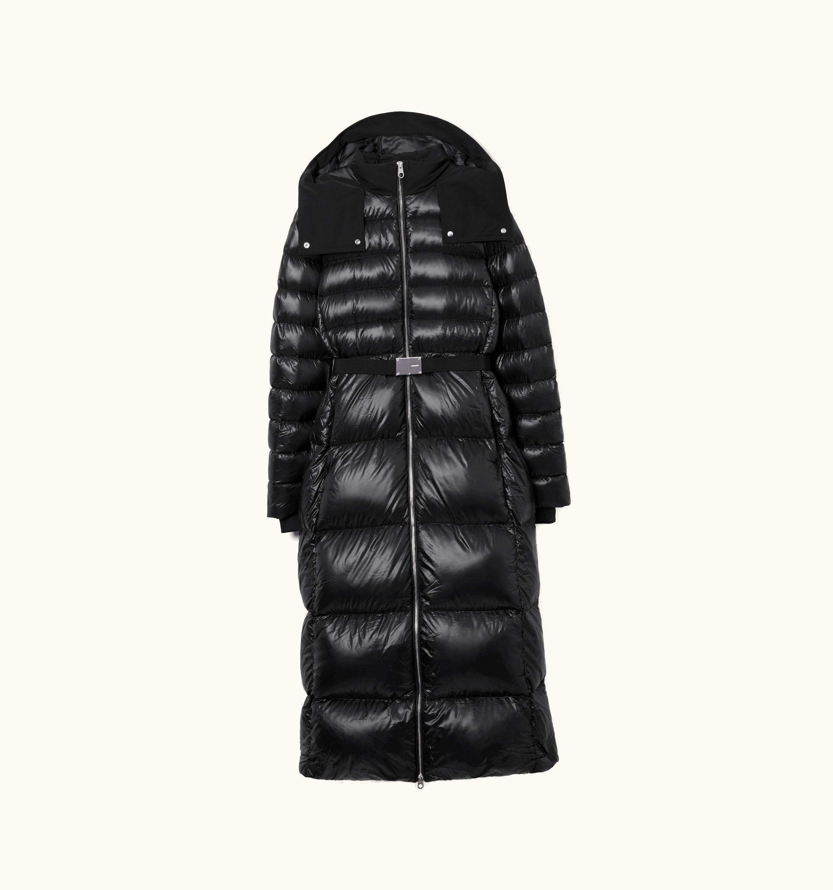 Burberry Burberry Contrast Hood Nylon Puffer Coat In Black - Women