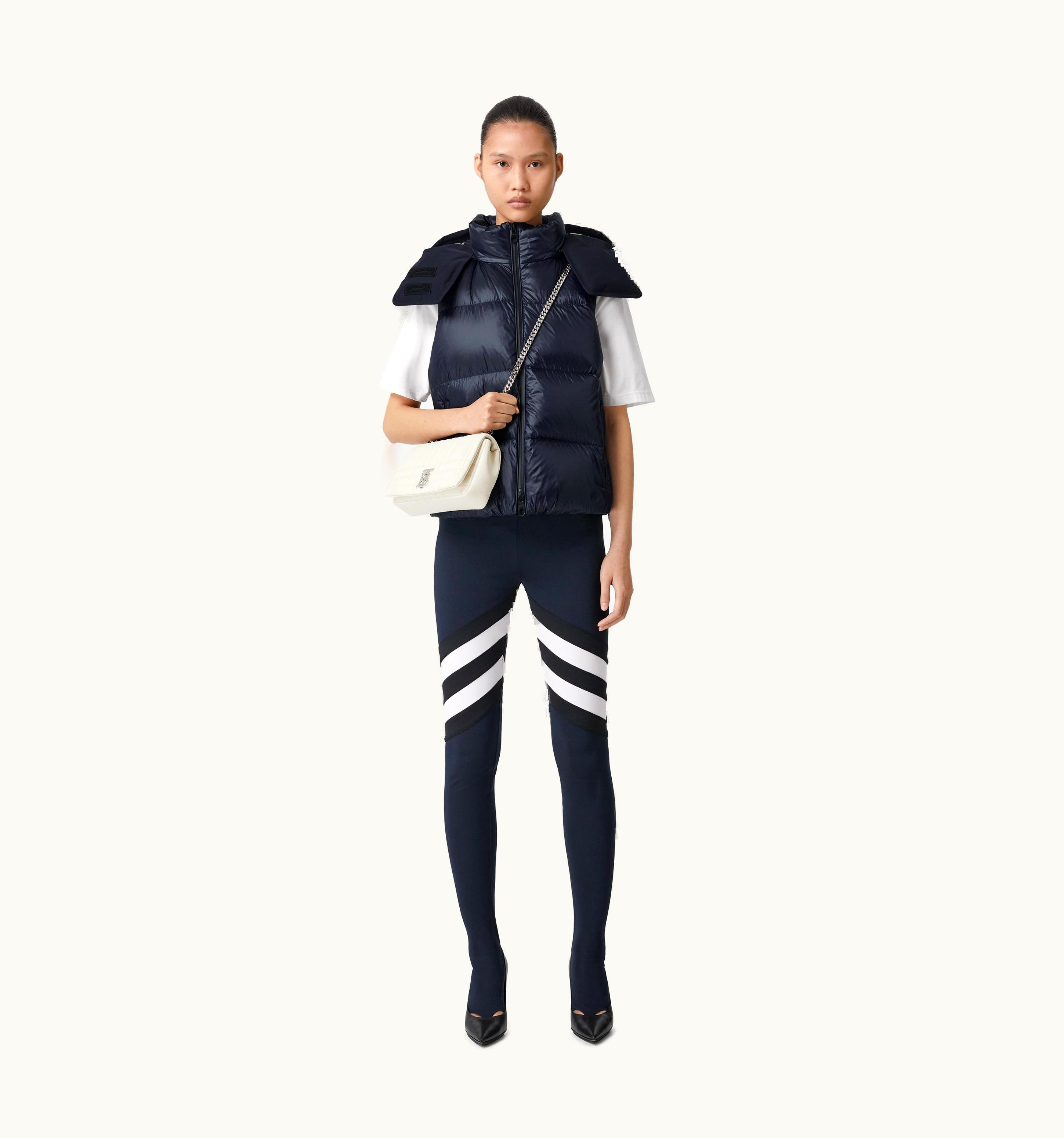 Burberry Burberry Detachable Hood Nylon Puffer Gilet In Coal Blue - Women UZ0139794