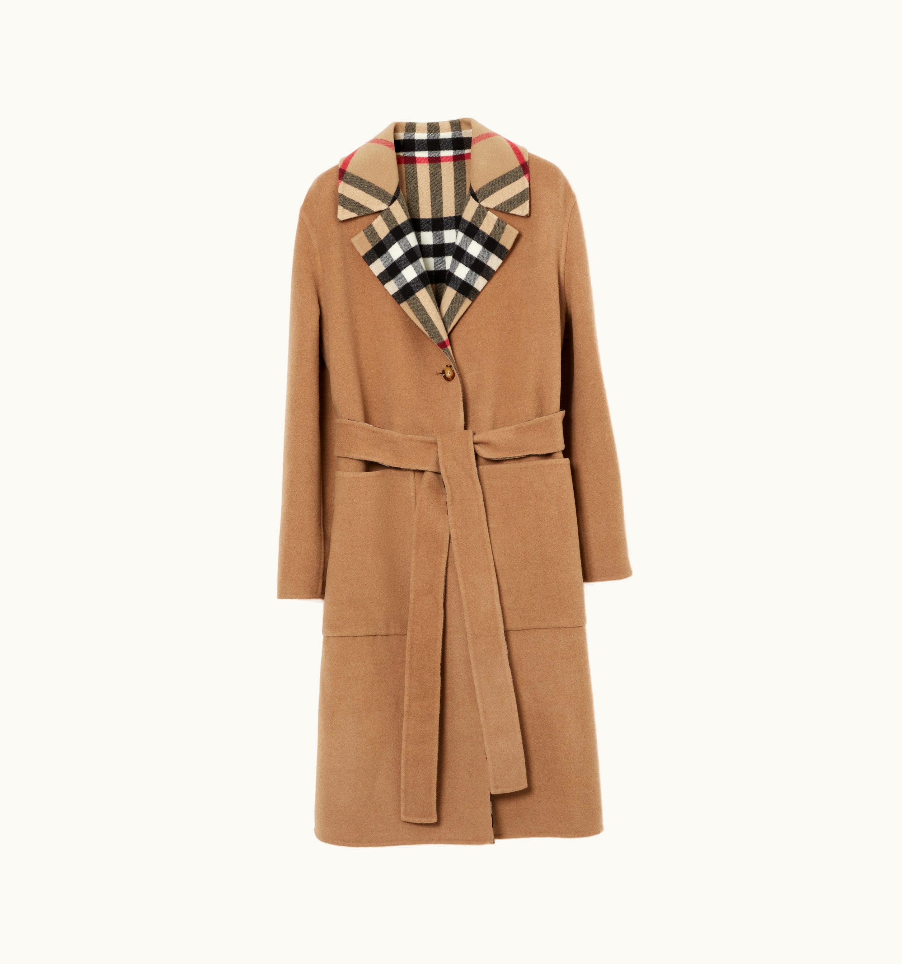 Burberry Burberry Reversible Check Wool Coat In Archive Beige - Women