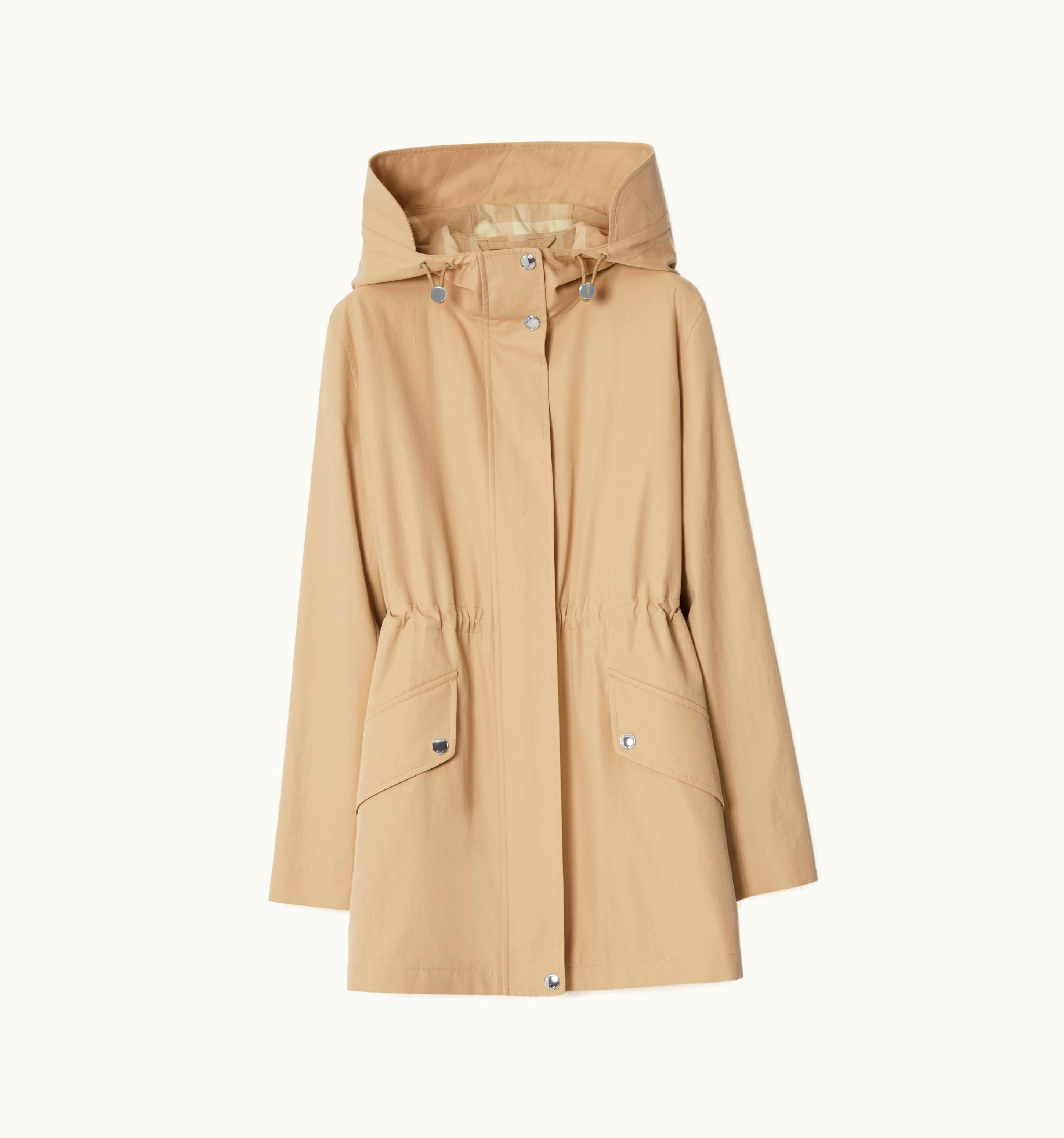 Burberry Burberry Tropical Gabardine Hooded Parka In Soft Fawn - Women UZ0139803